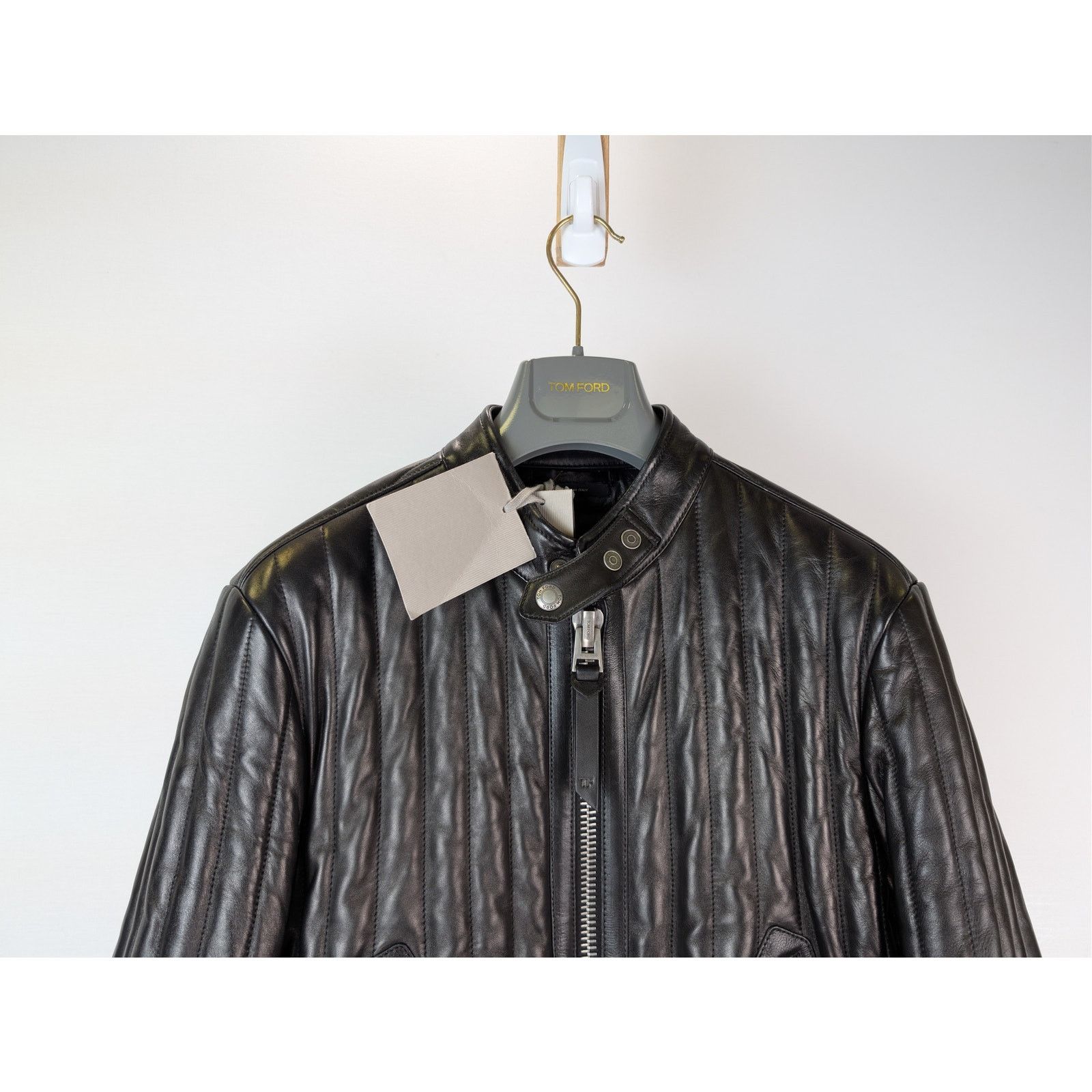 Tom Ford o1rshd1 Leather Wear Biker Jacket in Black Size US M / EU 48-50 / 2 - 2 Thumbnail