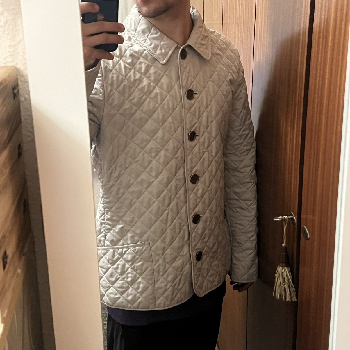 Burberry Burberry Brit Quilted Jacket – Nova Check Lining – Beige Size M / US 6-8 / IT 42-44 - 9 Thumbnail