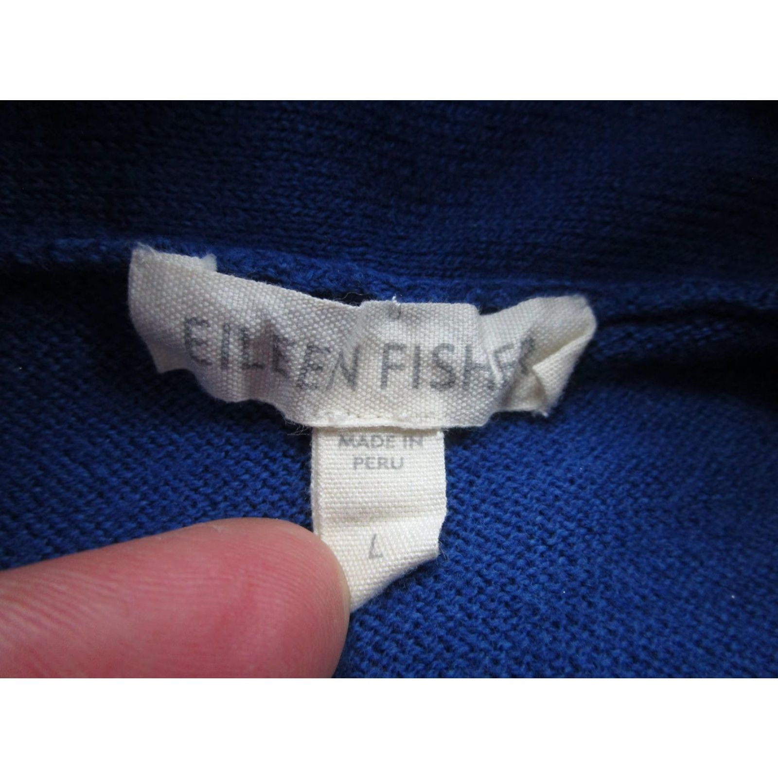 Eileen Fisher Eileen Fisher Cardigan Sweater Womens Large Blue Organic Cotton Open Front Size L / US 10 / IT 46 - 3 Thumbnail