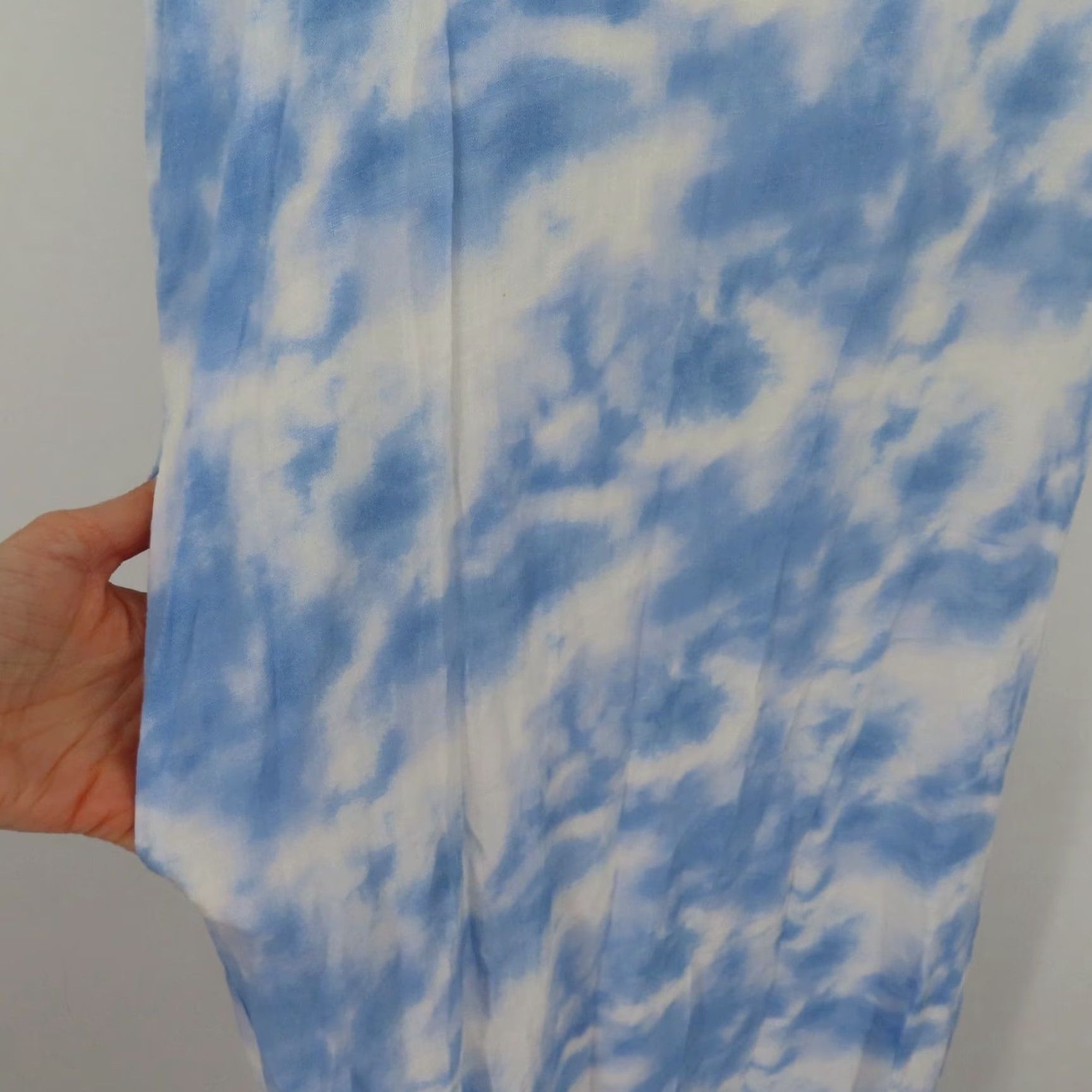 Vintage Shinestar Women Maxi Dress V Neck Tie Dye Blue White Pockets M Size M / US 6-8 / IT 42-44 - 5 Thumbnail