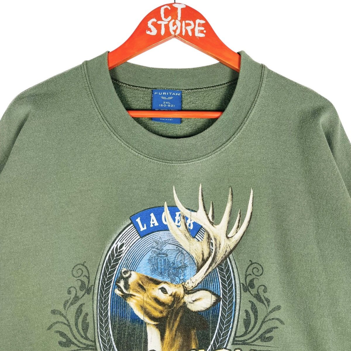 Puritan Vtg Stags Night Brew Graphic Crewneck Sweatshirt size XXL Size US XXL / EU 58 / 5 - 3 Thumbnail