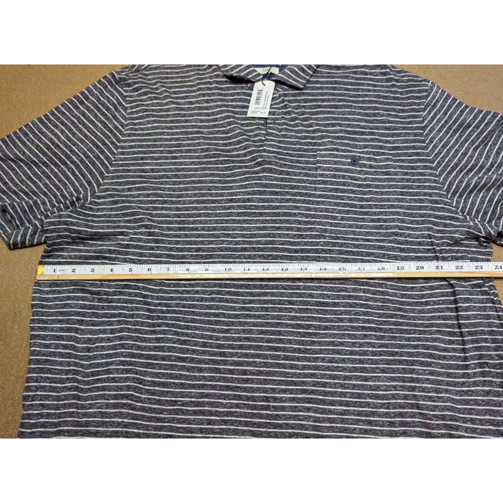 Vintage Johnny-O Polo Shirt Mens XL Short Sleeve Striped Gray White Cotton T-Shirt Golf Clothing Mens XL Size US XL / EU 56 / 4 - 6 Thumbnail