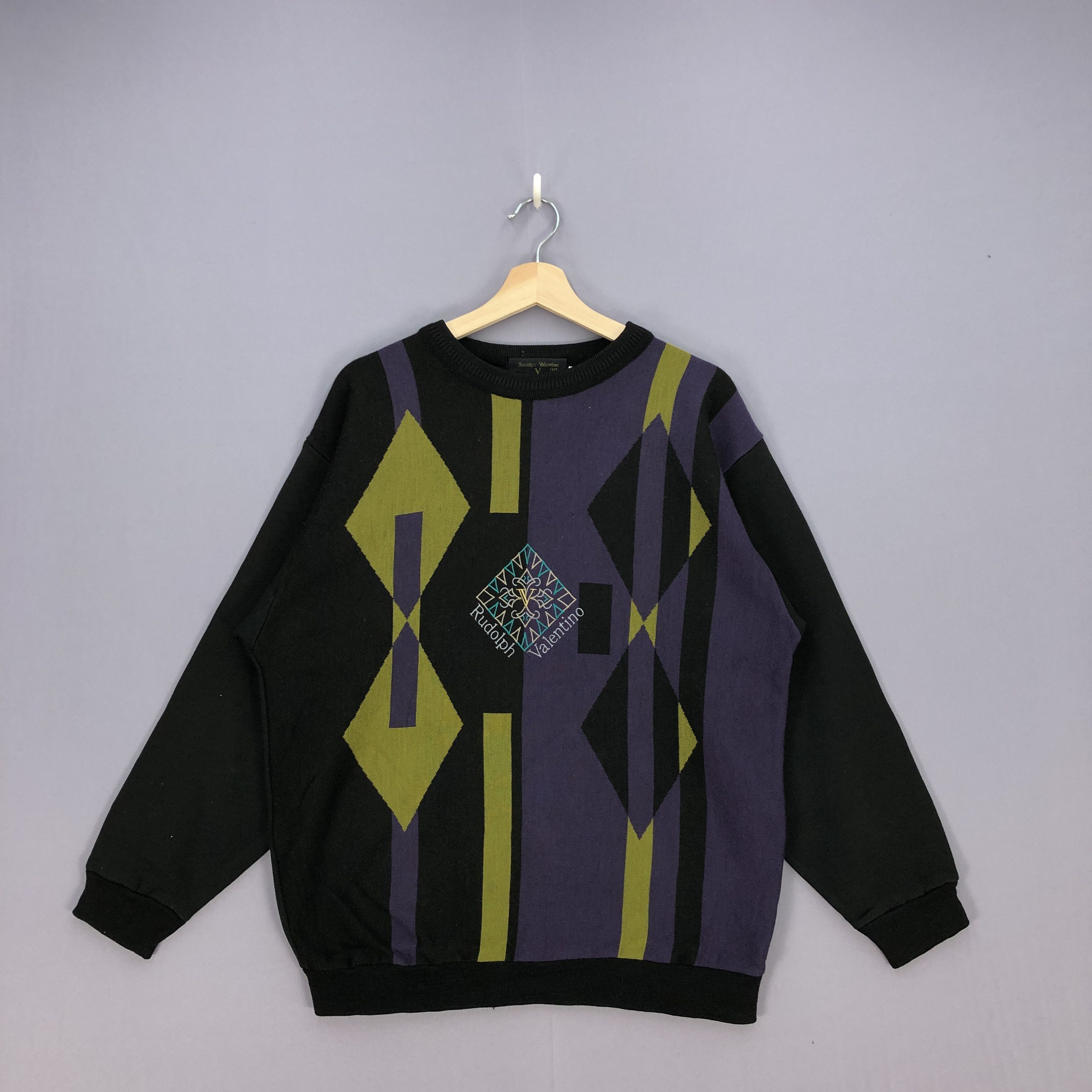 Homespun Knitwear × Vintage Rudolph Valentino Knitwear Sweatshirt Nice Design Sweater Size US L / EU 52-54 / 3 - 1 Thumbnail