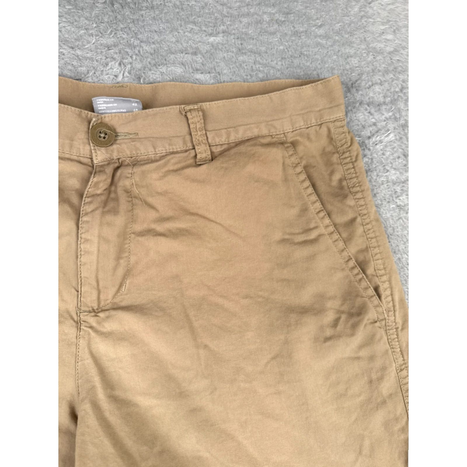Vintage Columbia Mens Cargo Shorts 32 Beige 100% Cotton Nylon Twill Zip Fly Pockets Logo Casual Cargo Short Regular Rise 10 In Inseam 10 in Men Size US 32 / EU 48 - 5 Thumbnail