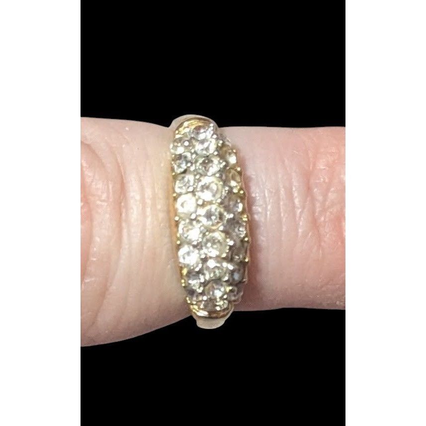 Other Elegant Glam Triple Crystal Layer Gold Tone Ring Size 5 Size ONE SIZE - 5 Thumbnail