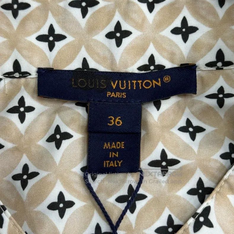 Louis Vuitton Louis Vuitton Beige full logo shirt Size XS / US 0-2 / IT 36-38 - 5 Thumbnail