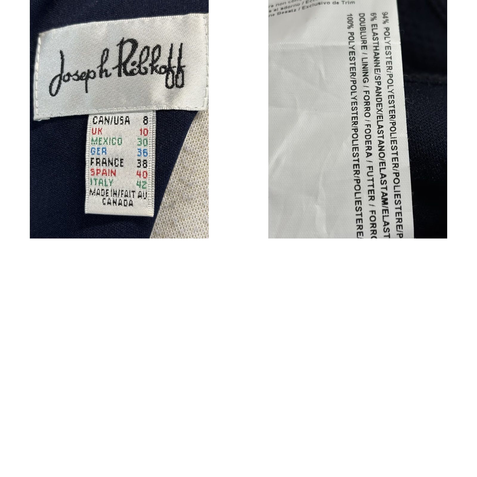 Joseph Ribkoff Joseph Ribkoff Dress Womens 8 Navy Sheath Textured Stretch Career Classic Ruched Size M / US 6-8 / IT 42-44 - 8 Thumbnail