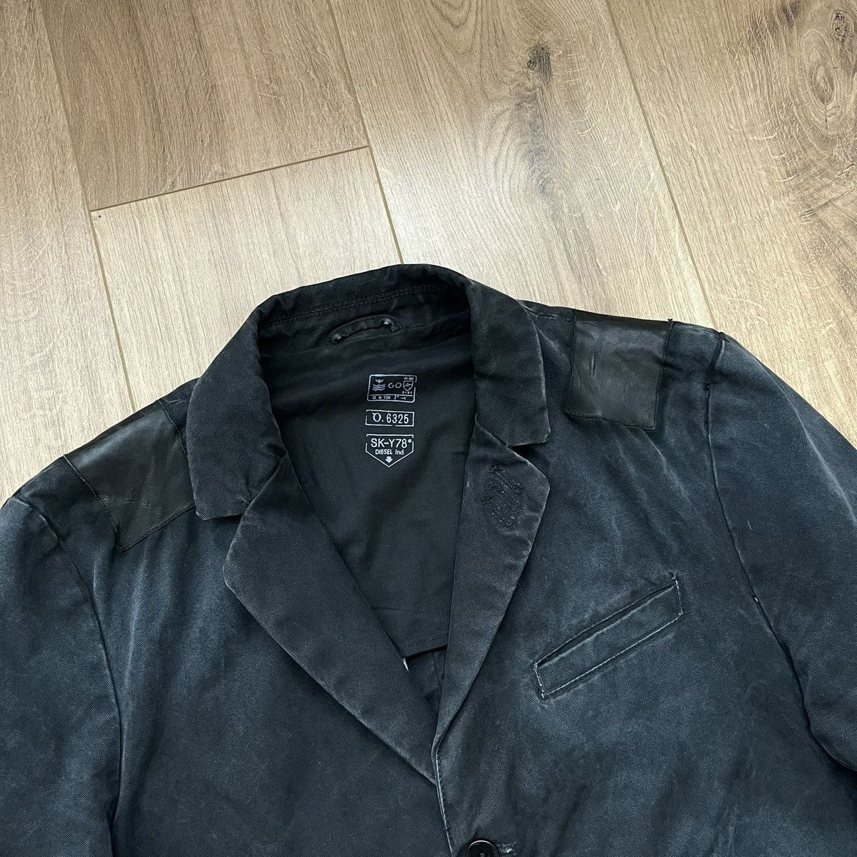 Diesel Diesel SK-Y78 Grey Cotton Leather Trim Blazer Jacket Size L Size 50S - 2 Thumbnail