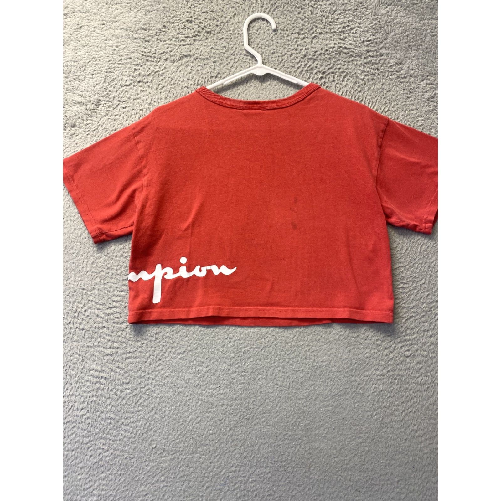 Champion Champion Shirt Women Cropped Short Sleeve XS Red Logo Casual 67-44 Size XS / US 0-2 / IT 36-38 - 7 Thumbnail