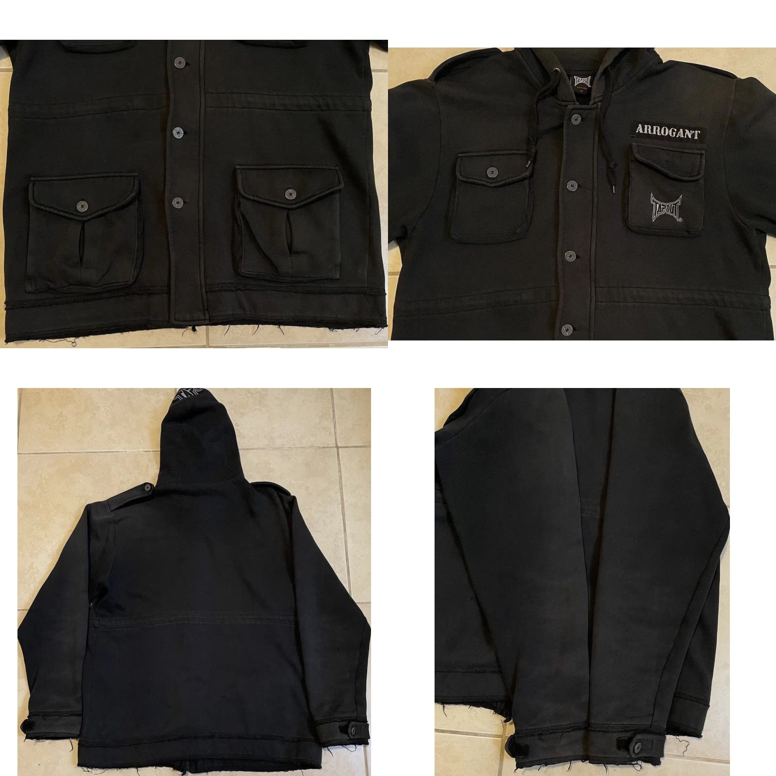 Affliction VINTAGE Tapout Arrogant Faded Distressed Hoodie XL Black Men Sweatshirt Full Zip Hooded Pockets Grunge Biker MMA UFC 80s 90s Y2K Size US XL / EU 56 / 4 - 9 Thumbnail