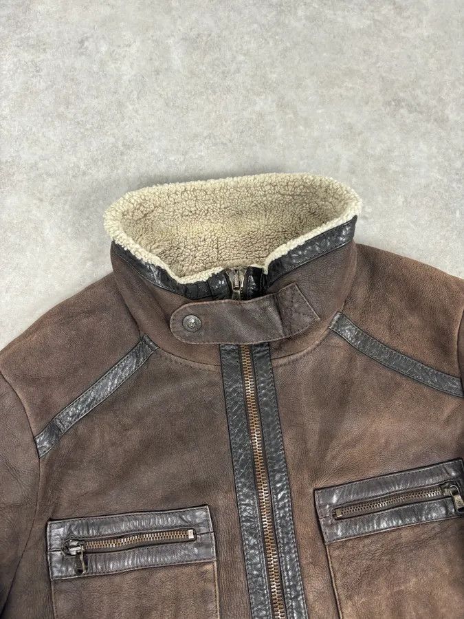 Dolce & Gabbana 1990s Dolce & Gabbana Brown Shearling Leather Jacket Size US M / EU 48-50 / 2 - 4 Thumbnail