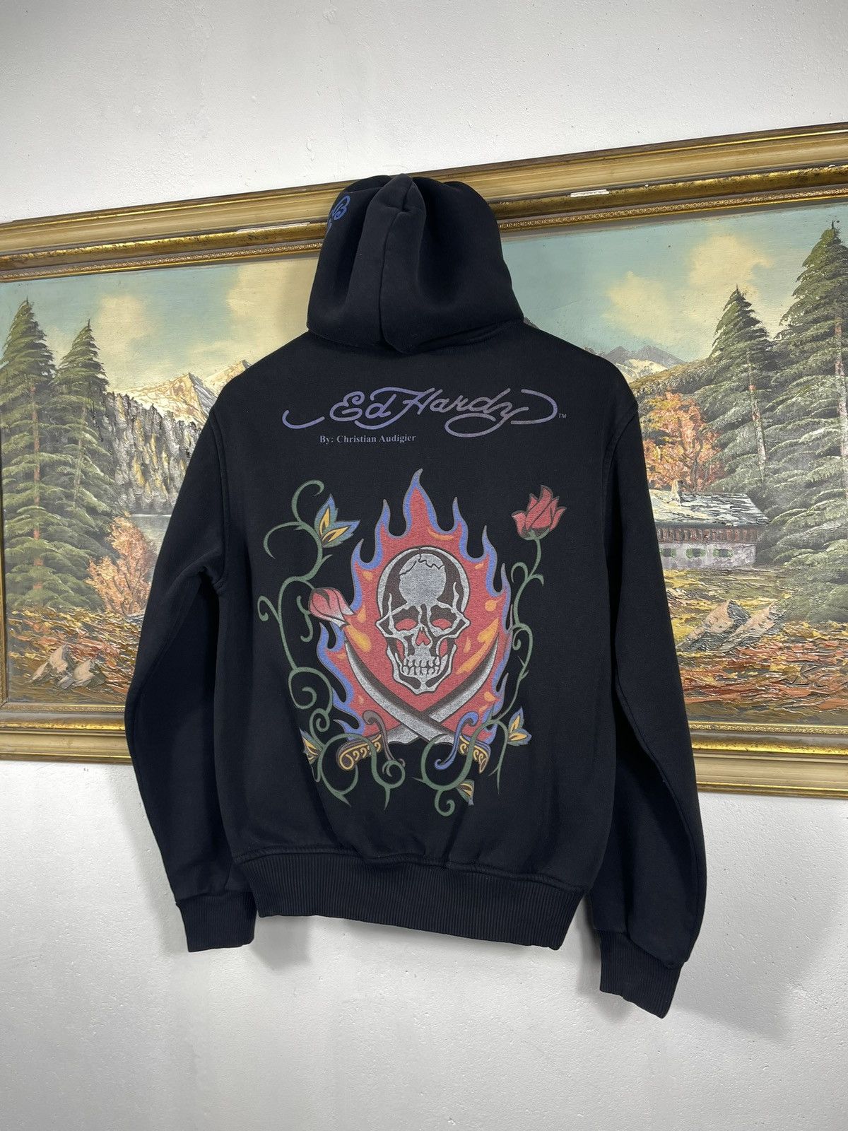 Christian Audigier Ed Hardy Retro 00s Hoodie With Crystals Affliction Grunge Size US S / EU 44-46 / 1 - 7 Thumbnail