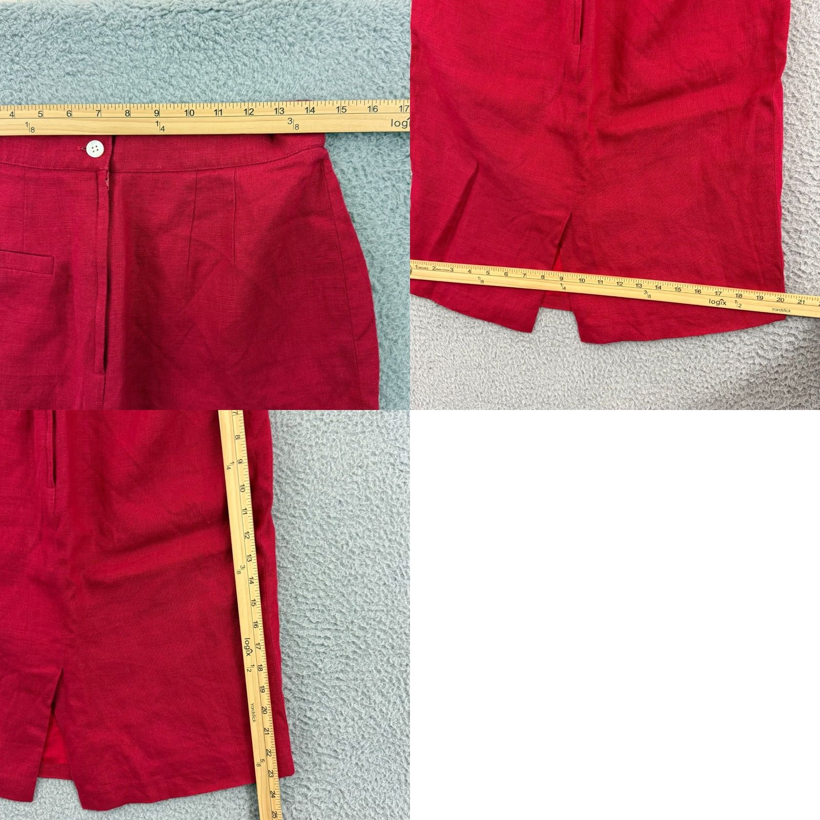 Brooks Brothers VINTAGE Brooks Brothers Skirt Womens Knee Length Red 12 Linen 80s Pencil Size 34" / US 12 / IT 48 - 8 Thumbnail