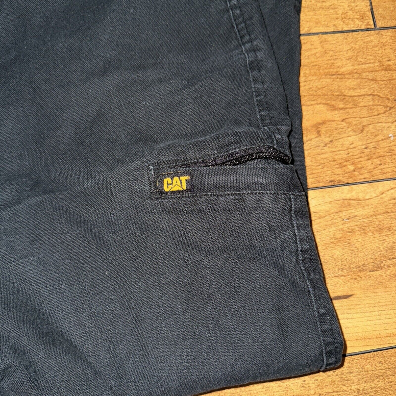 Caterpillar × Japanese Brand × Vintage CAT Caterpillar Cargo Carpenter Pants Black 35x31 Measured Size US 35 - 4 Thumbnail
