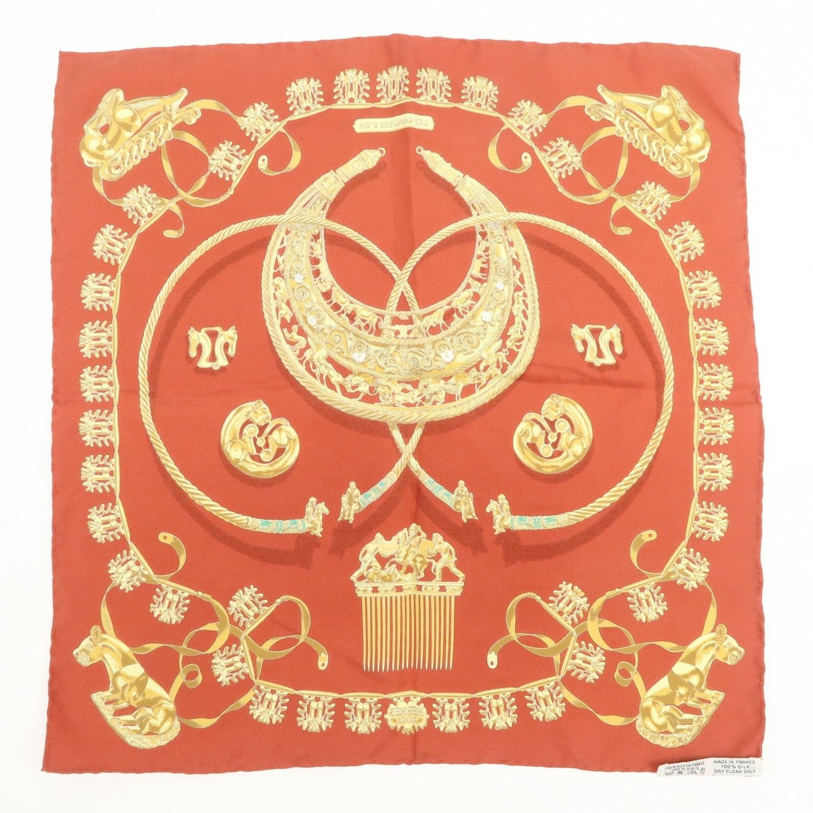 Hermes Hermes Les Cavaliers D'Or Silk Scarf Red Size ONE SIZE - 2 Thumbnail