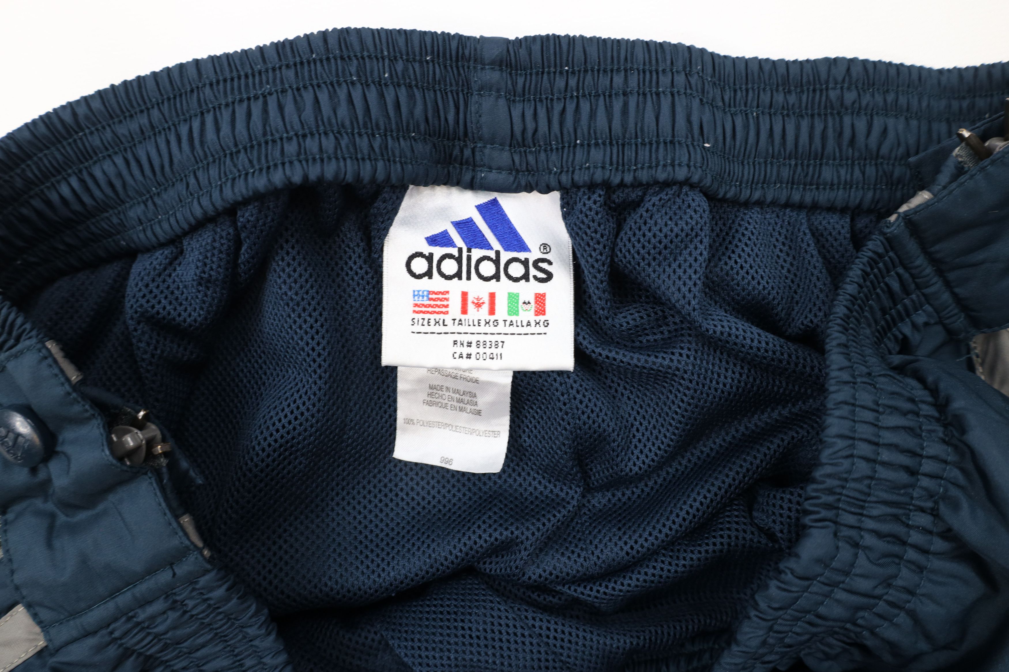 Adidas × Vintage Vintage 90s Adidas Striped Leg Lined Windbreaker Pants Blue Size US 38 / EU 54 - 9 Thumbnail