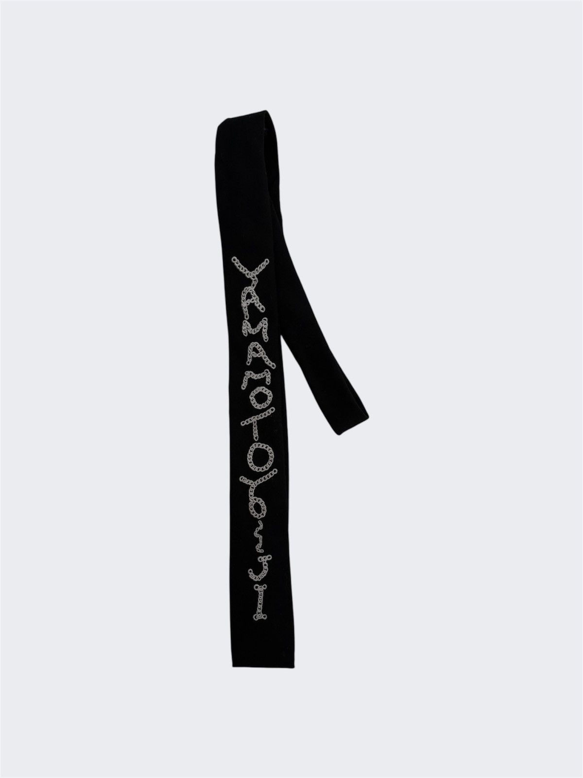 Yohji Yamamoto B Yohji Yamamoto chainstitched square wool tie Size ONE SIZE - 1 Thumbnail