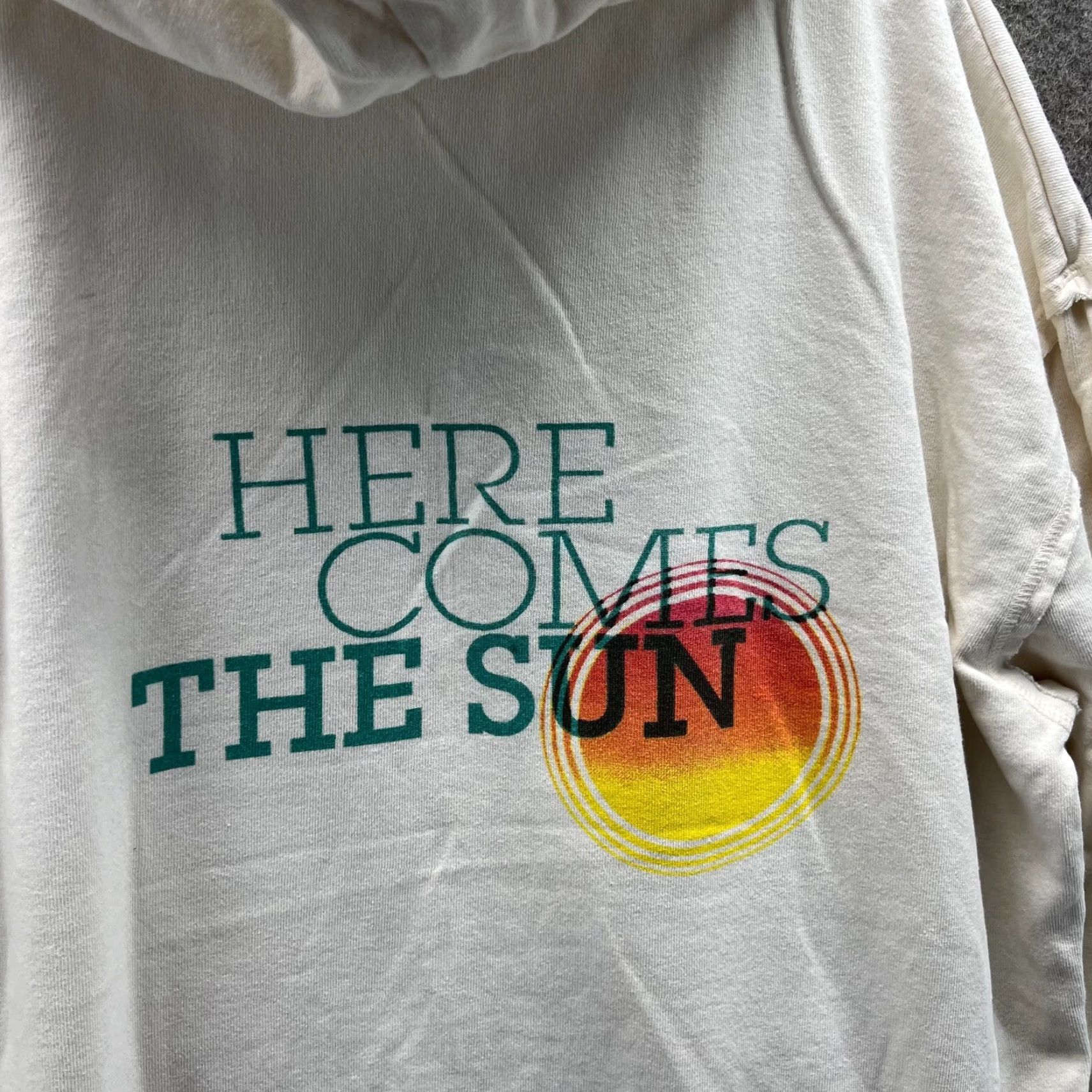 Hereu Christian Audigier Hoodie Mens XL Beige Full Zip Crew Neck Long Sleeve Here Comes The Sun Vintage: No Pattern: Solid Gift: No Size US XL / EU 56 / 4 - 3 Thumbnail