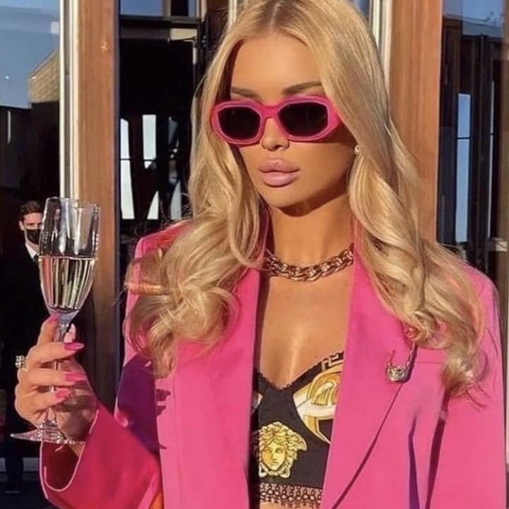 image of New Versace Ve4361 531887 Sunglasses in Pink, Women's
