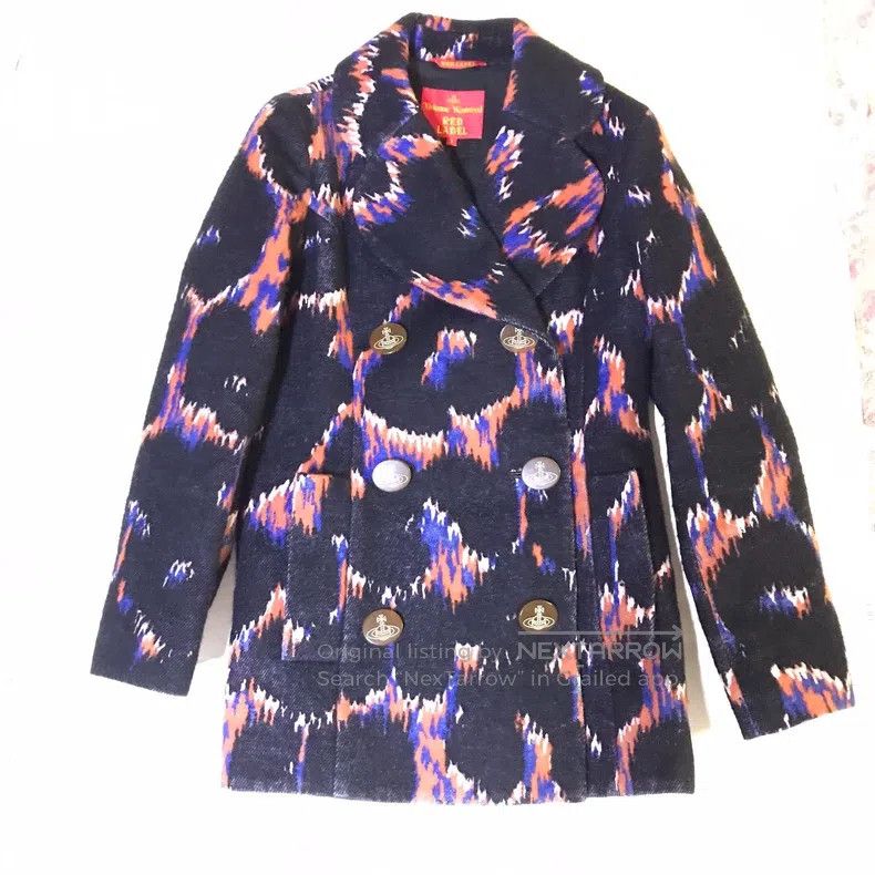 Vivienne Westwood Vivienne Westwood Black Leopard Print Woolen Overcoat Size L / US 10 / IT 46 - 1 Thumbnail