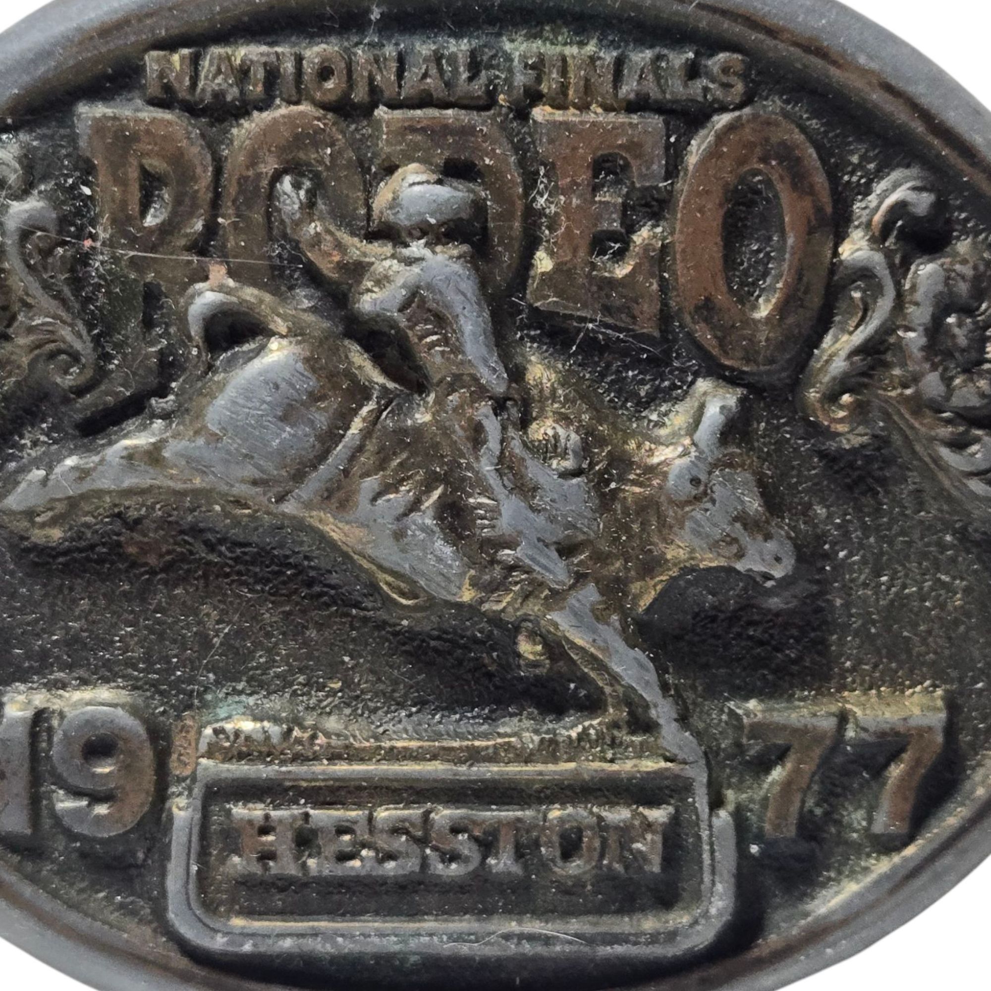 Other 1977 National Finals Rodeo Belt Buckle Bull Riding NFR Hesst Size ONE SIZE - 7 Thumbnail