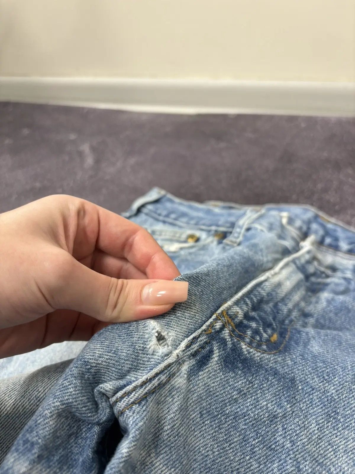 Carhartt × Vintage Vintage Carhartt Faded Blue Denim Work Hype Baggy Jeans Size US 34 / EU 50 - 10 Thumbnail