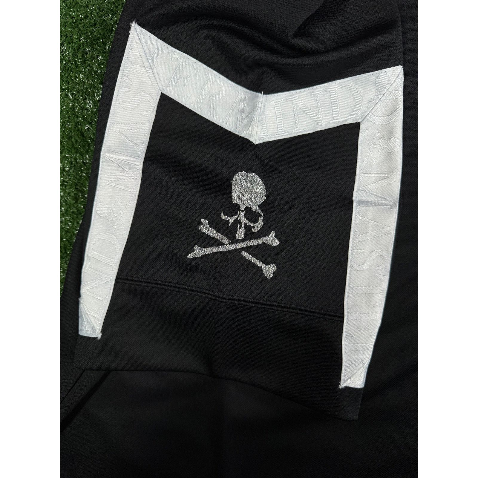 Mastermind Japan Mastermind Vs. Bape Jacquard Tape Black T-Shirt Size SM Size US S / EU 44-46 / 1 - 3 Thumbnail