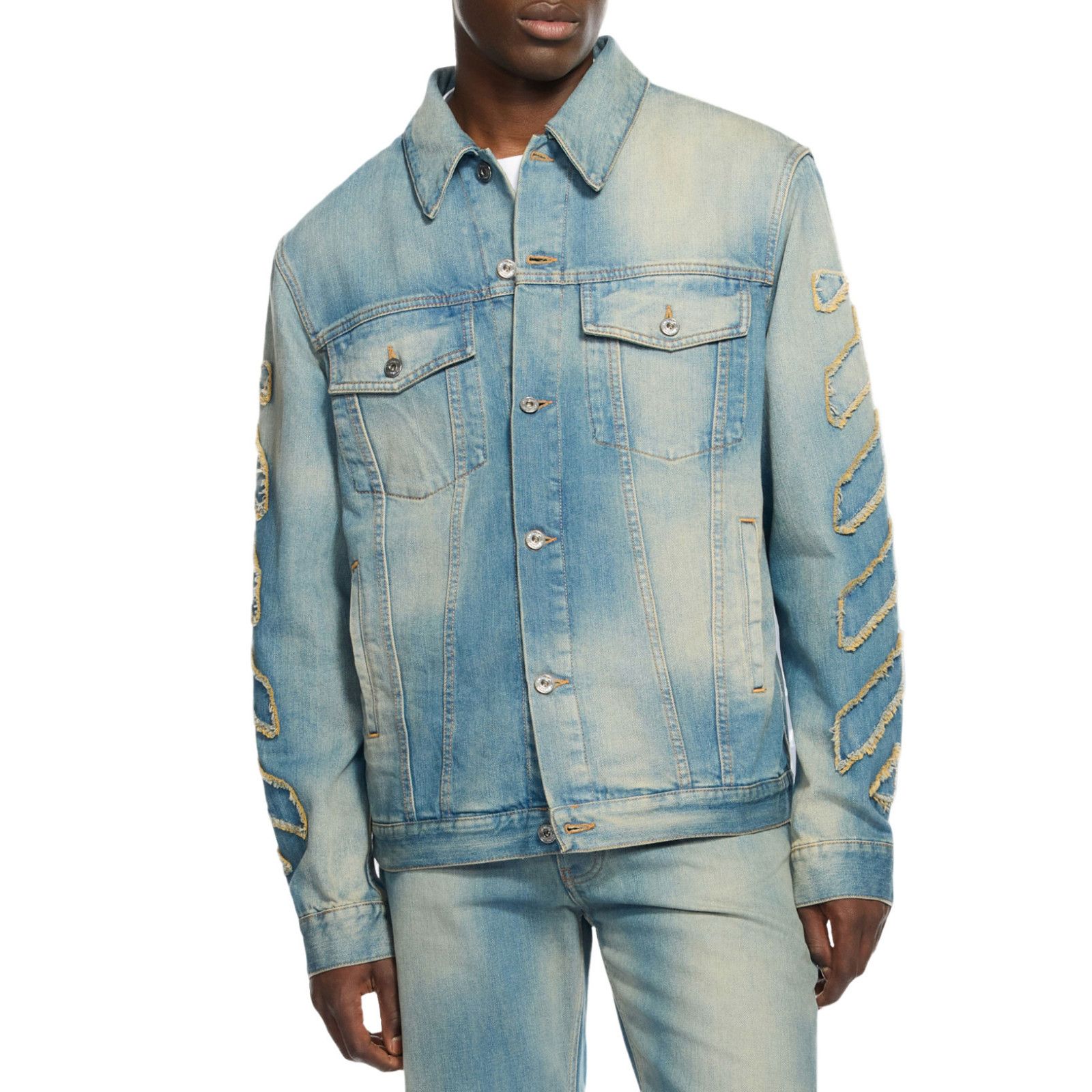 OFF-WHITE Diagonal Blue Denim Jacket New & Authentic (Men's