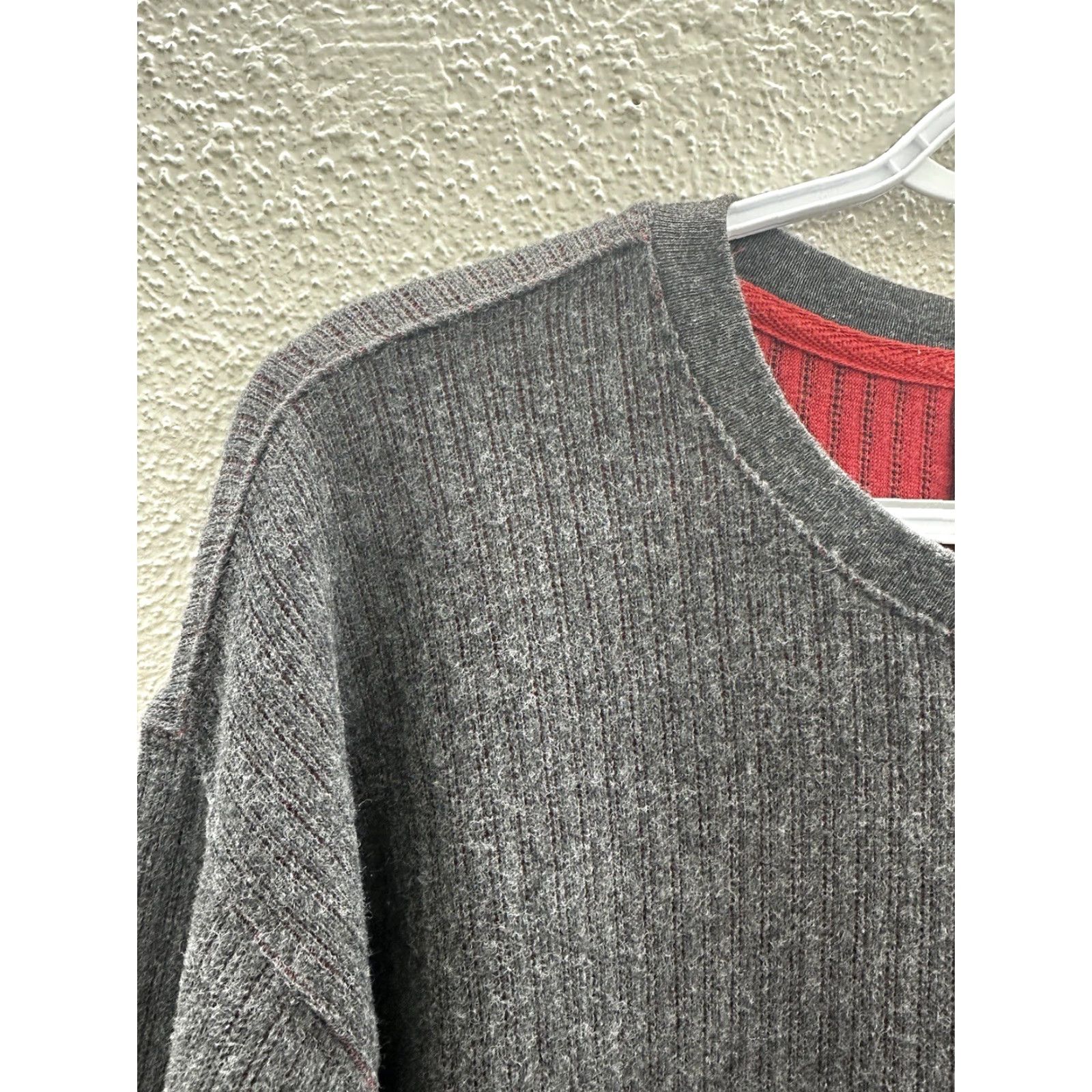 Farah Farah Sweater Mens Size L Gray Ribbed Long Sleeve Knit Pullover Casual Knitwear Fall Winter Free Shipping? Size US L / EU 52-54 / 3 - 3 Thumbnail