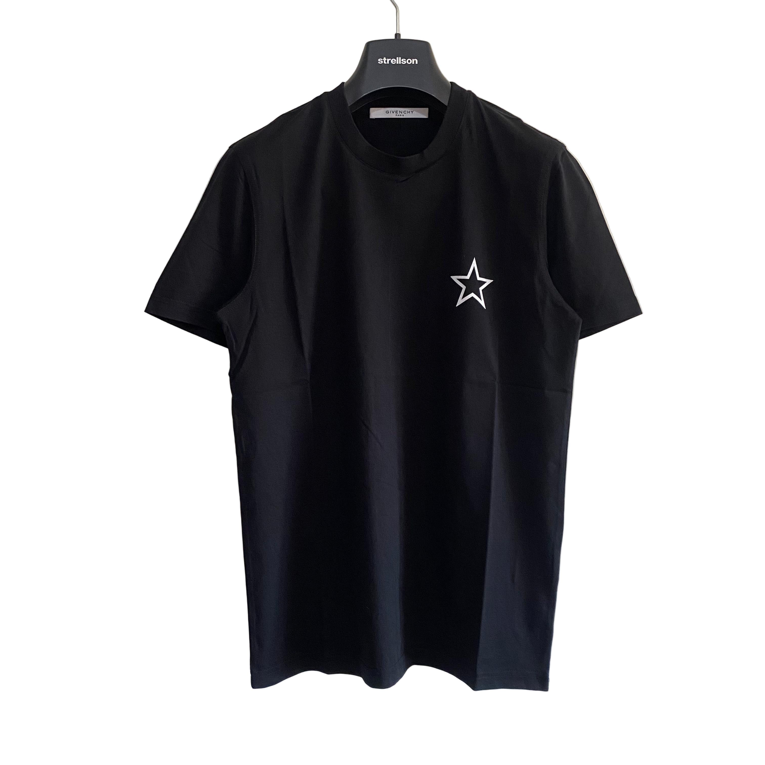 Givenchy Black White Printed Chest Star T-Shirt Size US S / EU 44-46 / 1 - 1 Thumbnail