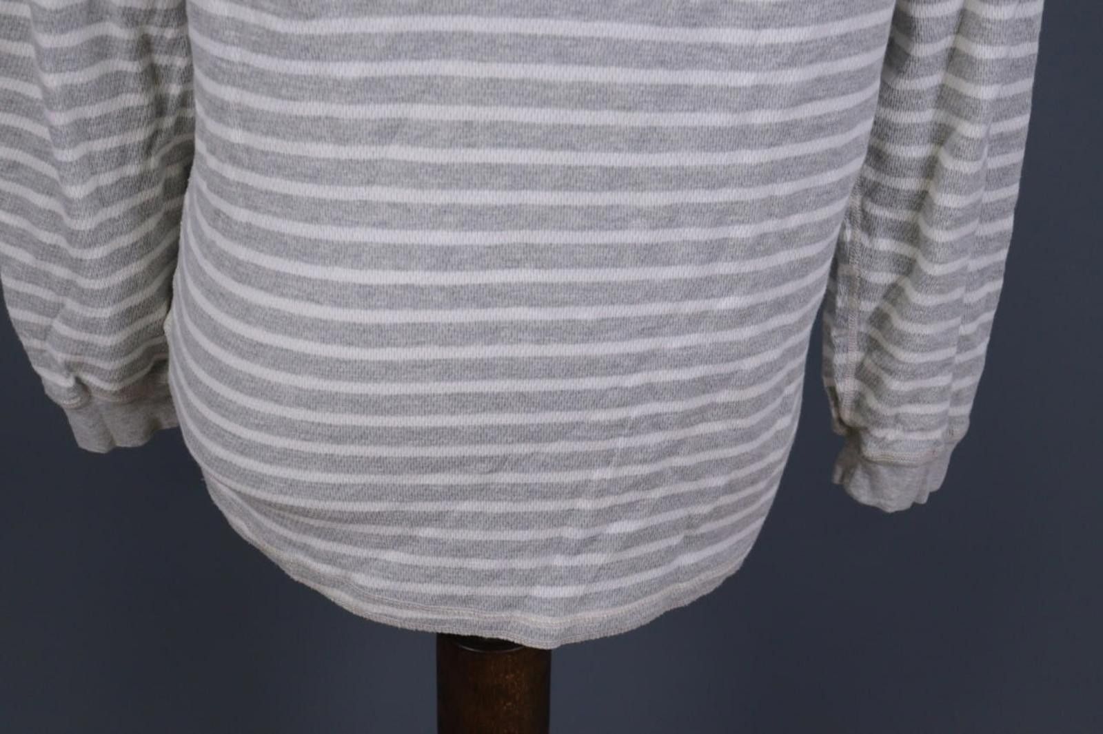 J.Crew J.Crew Gray Striped Henley Knit Hooded Sweater Size M Size US M / EU 48-50 / 2 - 8 Thumbnail