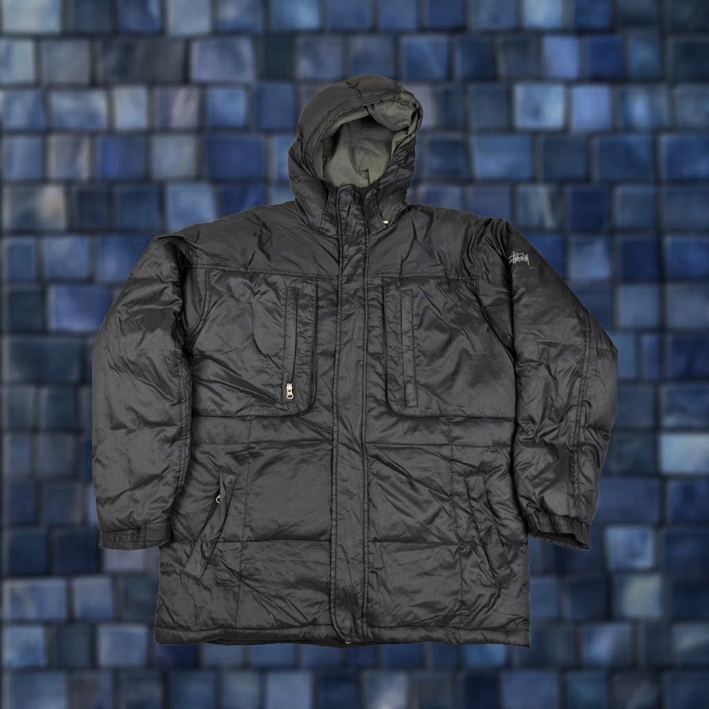 Vintage VINTAGE Stussy Jacket Mens M Black Goose Down Hooded Parka Insulated Coat Size US M / EU 48-50 / 2 - 1 Thumbnail