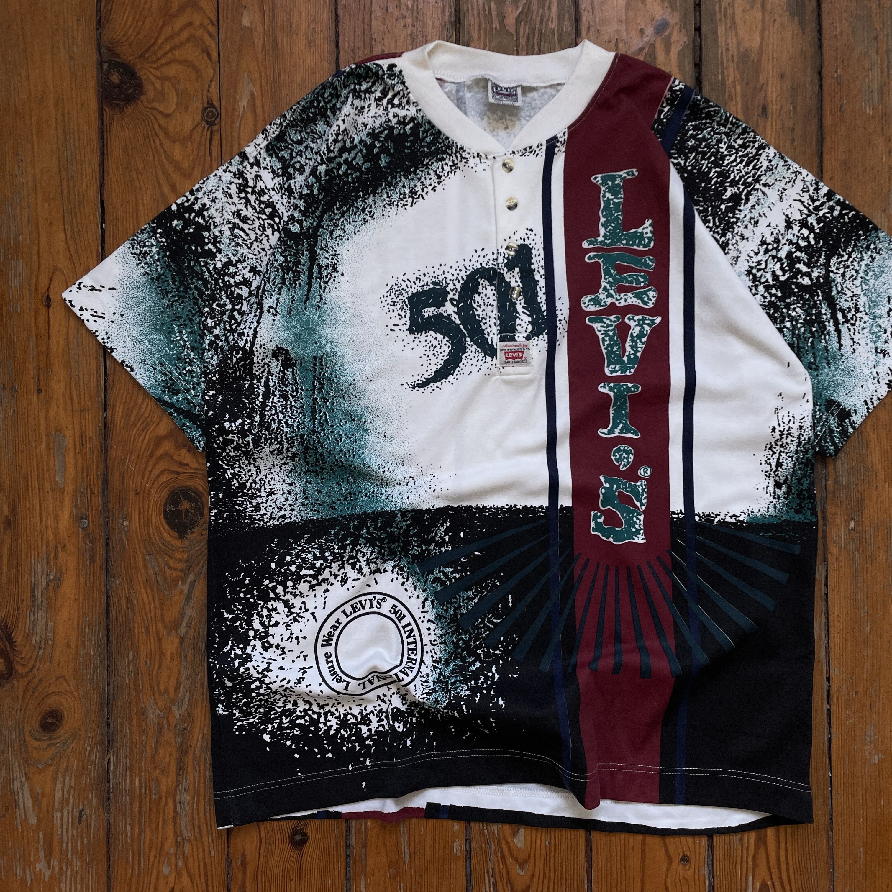 Japanese Brand × Levi's × Vintage vintage 90s levis usa full print 501 shirt Size US XL / EU 56 / 4 - 2 Thumbnail