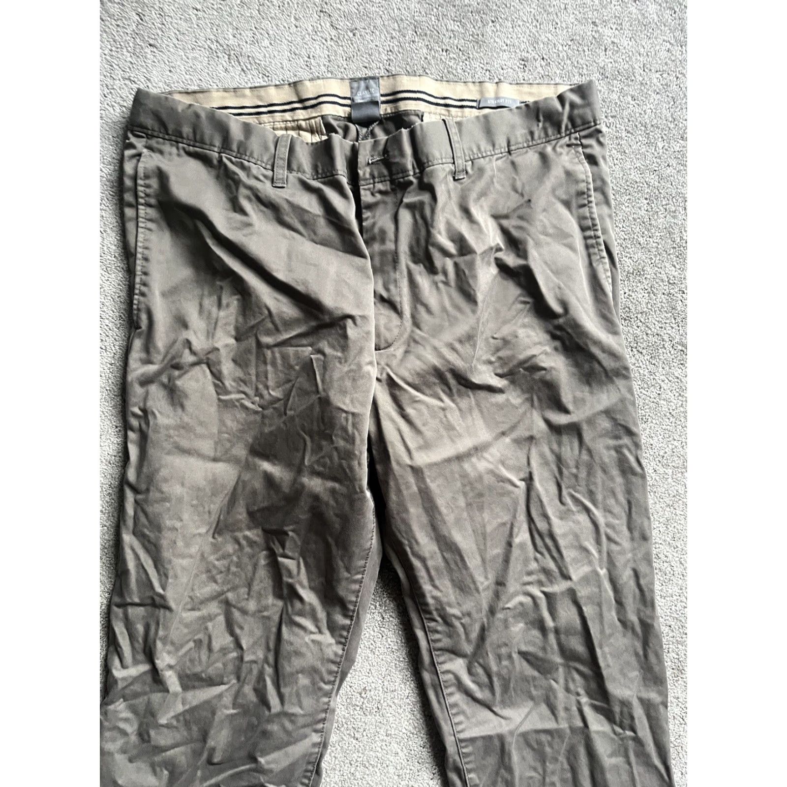 Gap Gap Classic Men’s Straight Fit Sz 38x32 Brown Flat Front Pants Zip Solid Cotton Inseam 32 in Mens Size US 38 / EU 54 - 2 Thumbnail