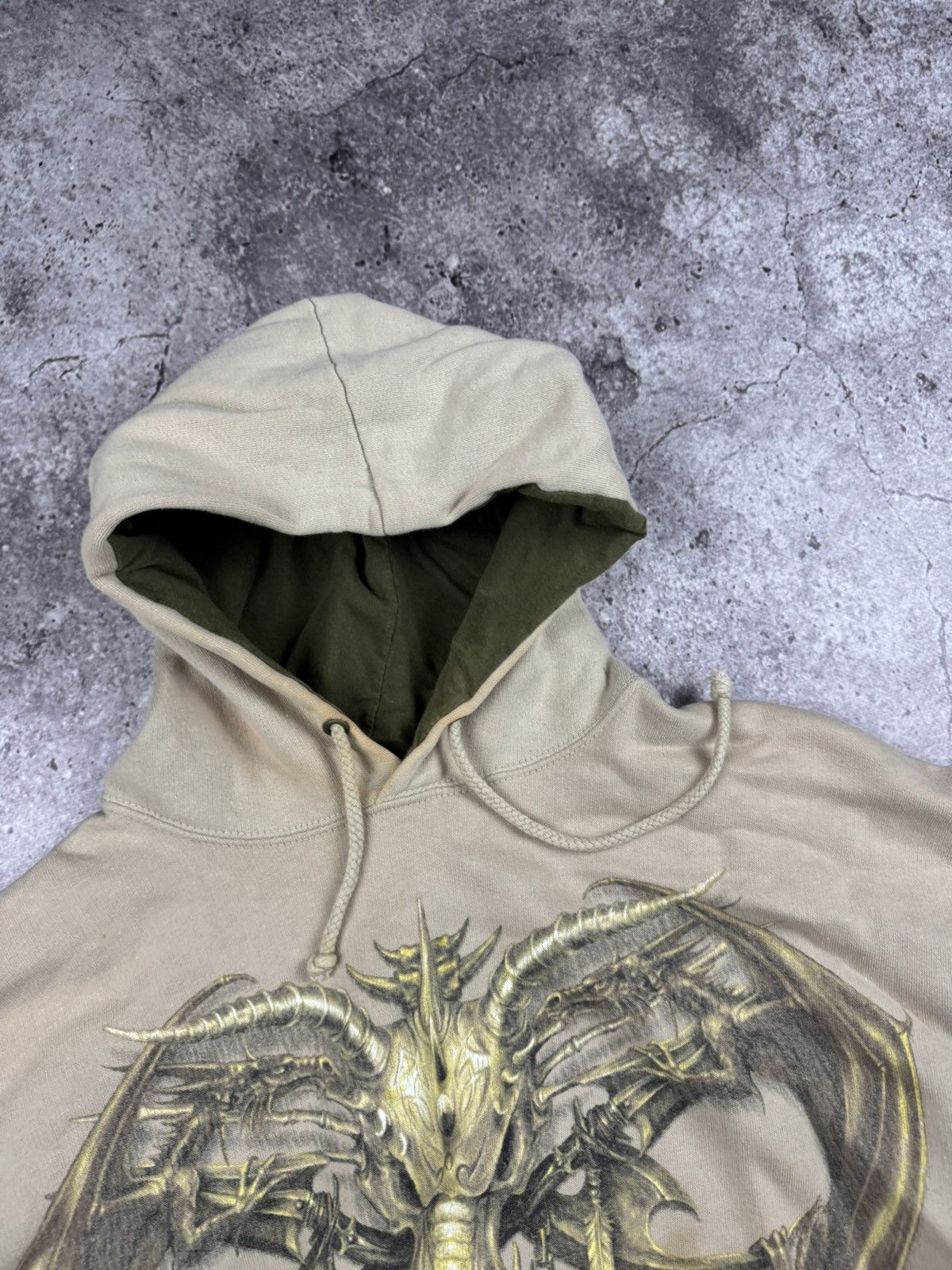 Japanese Brand Vintage 00s Spiral Affliction style dragon hoodie fantasy Size US M / EU 48-50 / 2 - 9 Thumbnail