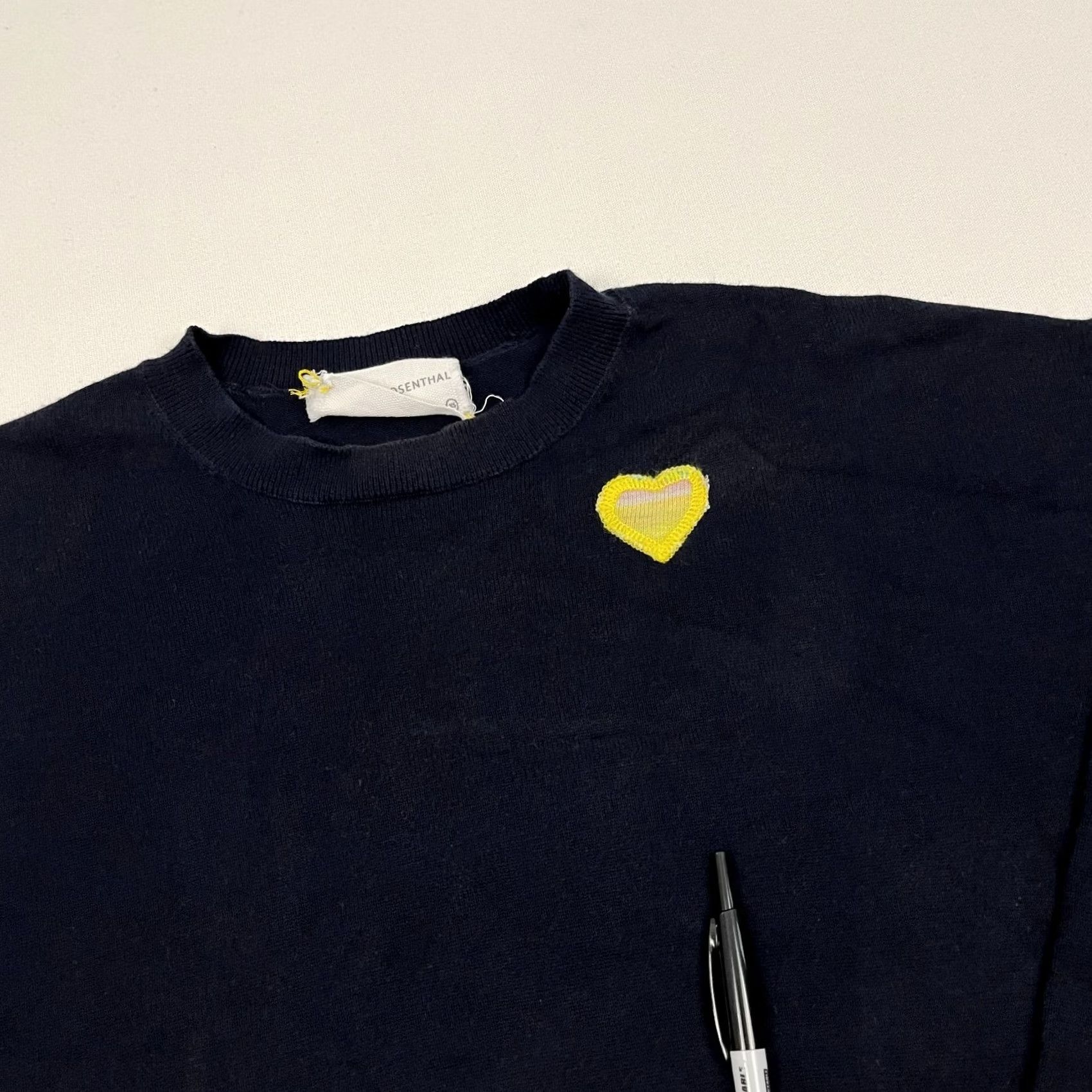 Vintage VINTAGE Kerri Rosenthal Boyfriend Sweater Womens XS Blue Heart Logo Cashmere Cotton Crew Size XS / US 0-2 / IT 36-38 - 4 Thumbnail