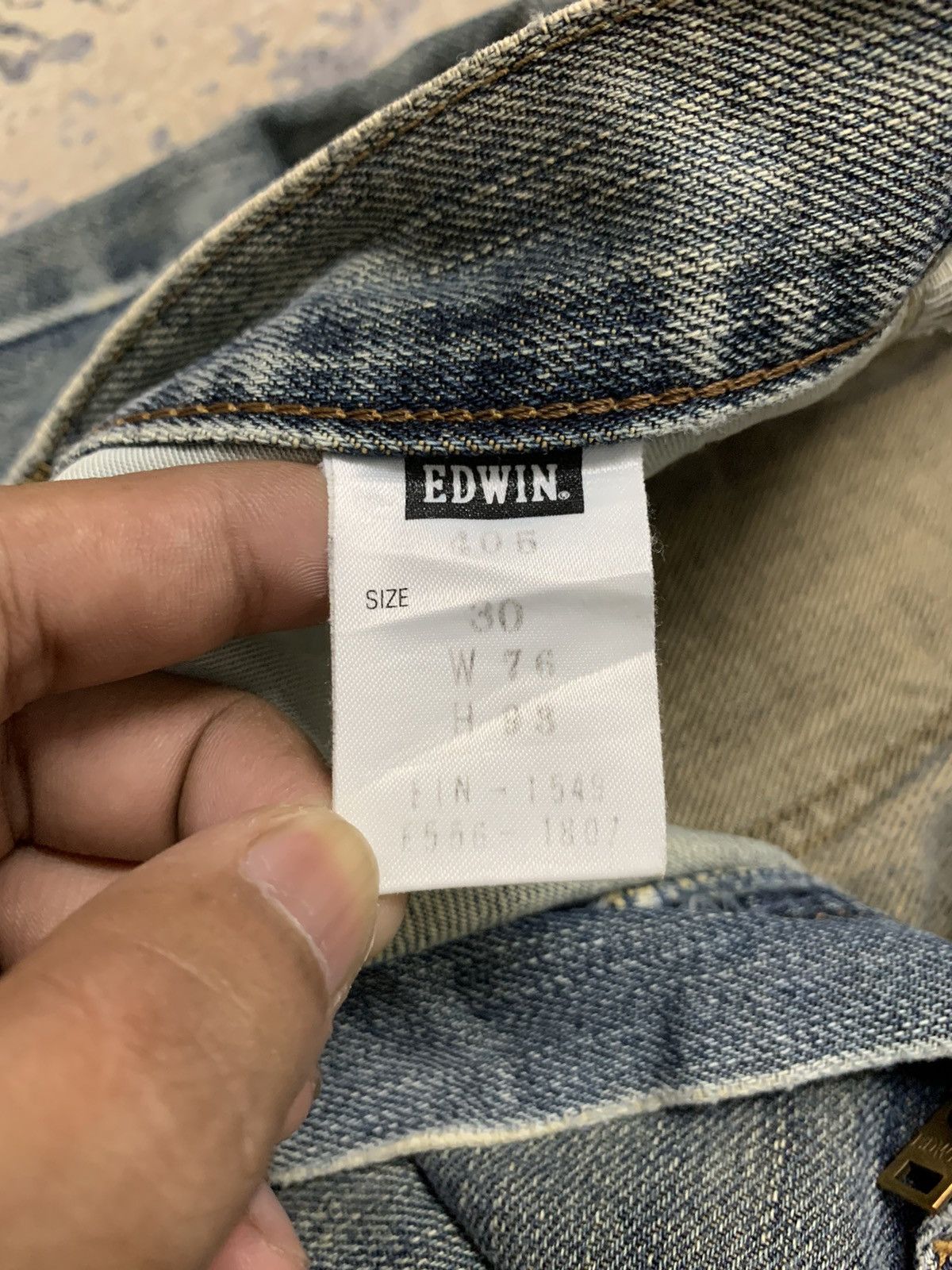 Edwin Edwin 503 Rusty Fade Distressed Straight Leg Denim Size US 30 / EU 46 - 19 Thumbnail