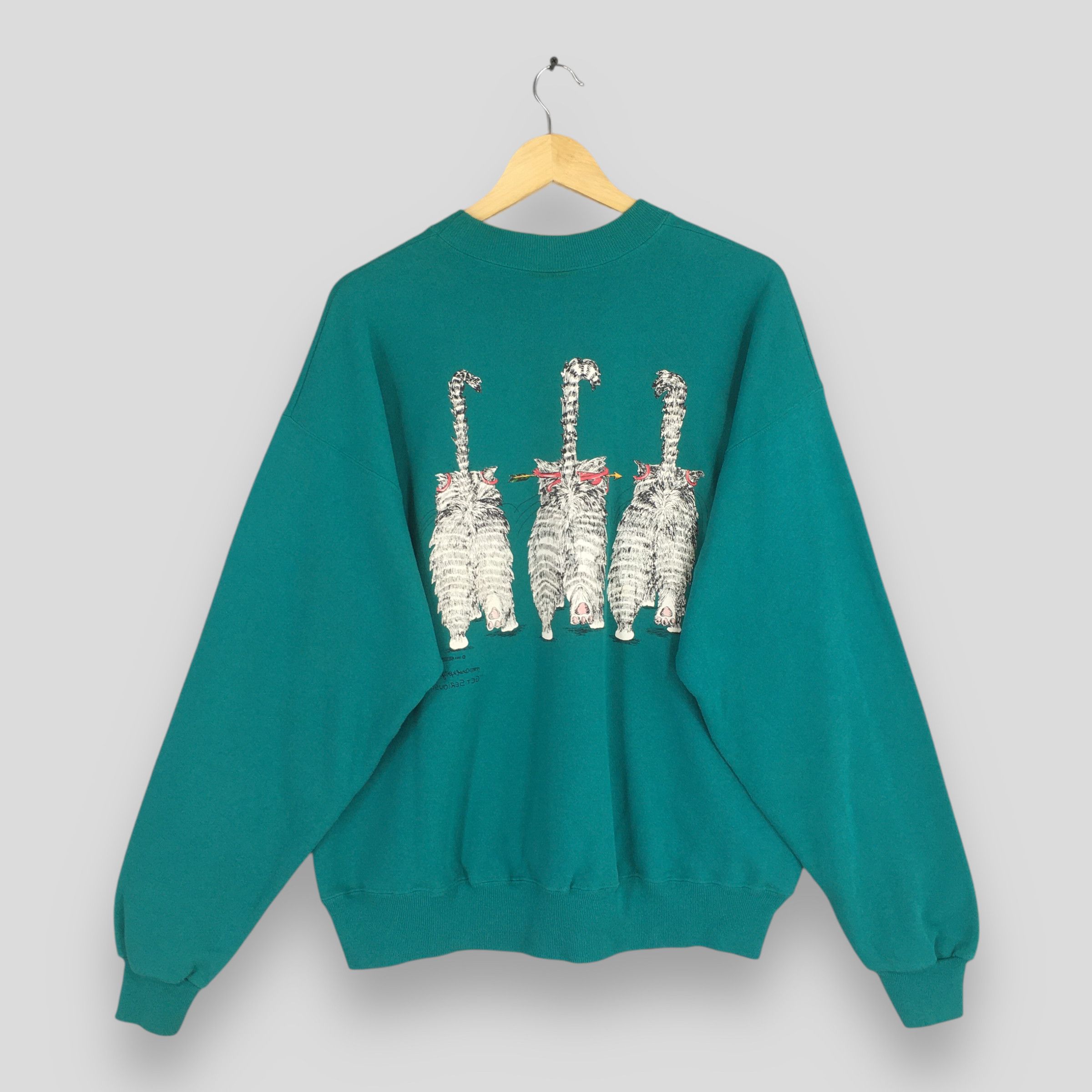 Habitat Vintage 90s Carol Montgomery Get Serious Sweatshirt XLarge Size US XL / EU 56 / 4 - 8 Thumbnail
