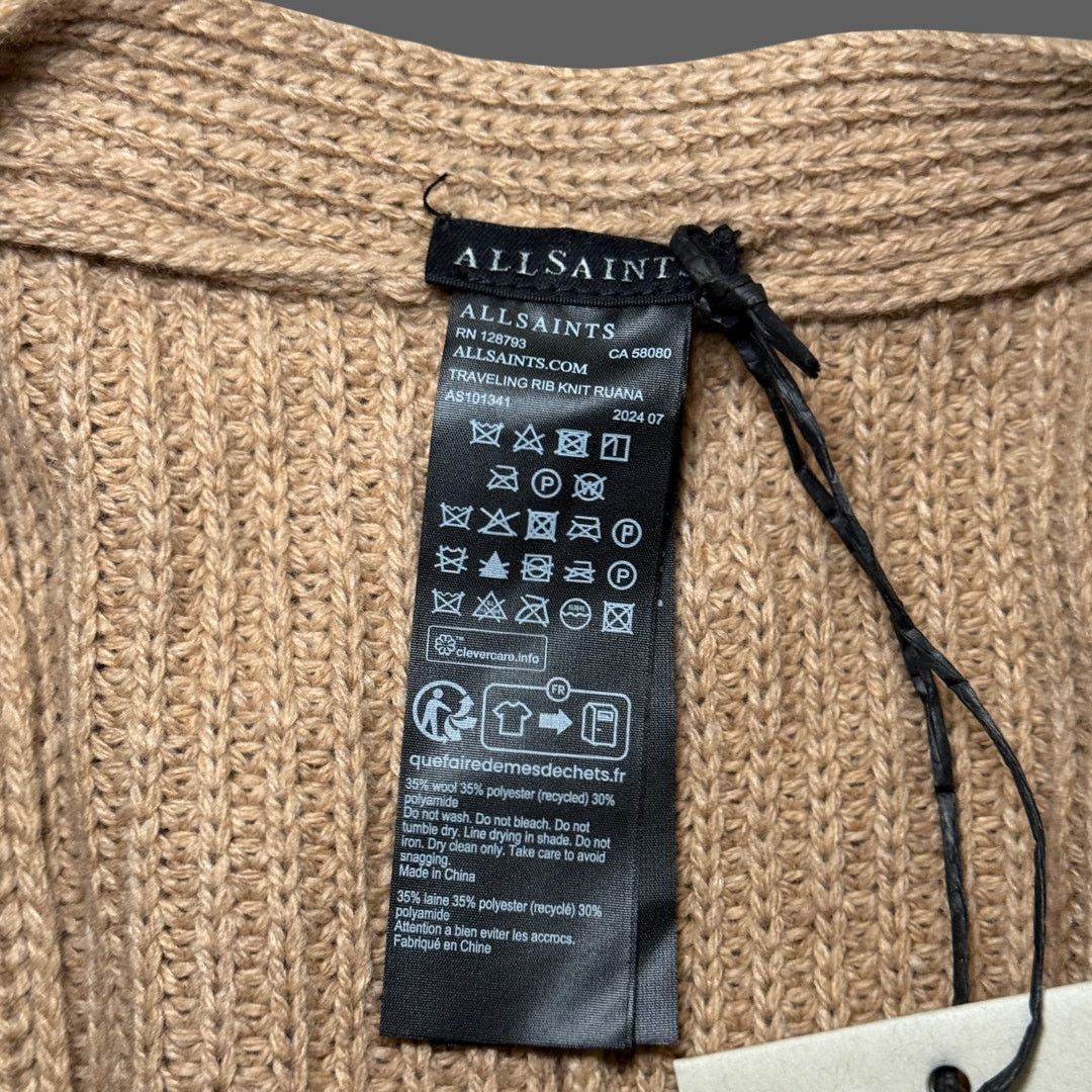 Allsaints AllSaints Travelling Rib Ruana Beige One Size NWT Size ONE SIZE - 6 Thumbnail