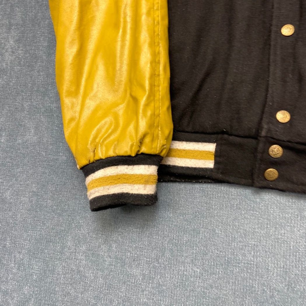 Vintage Steve & Barry's Army Varsity Jacket Mens L Black Yellow Raglan Sleeve Snap Front Size US L / EU 52-54 / 3 - 3 Thumbnail