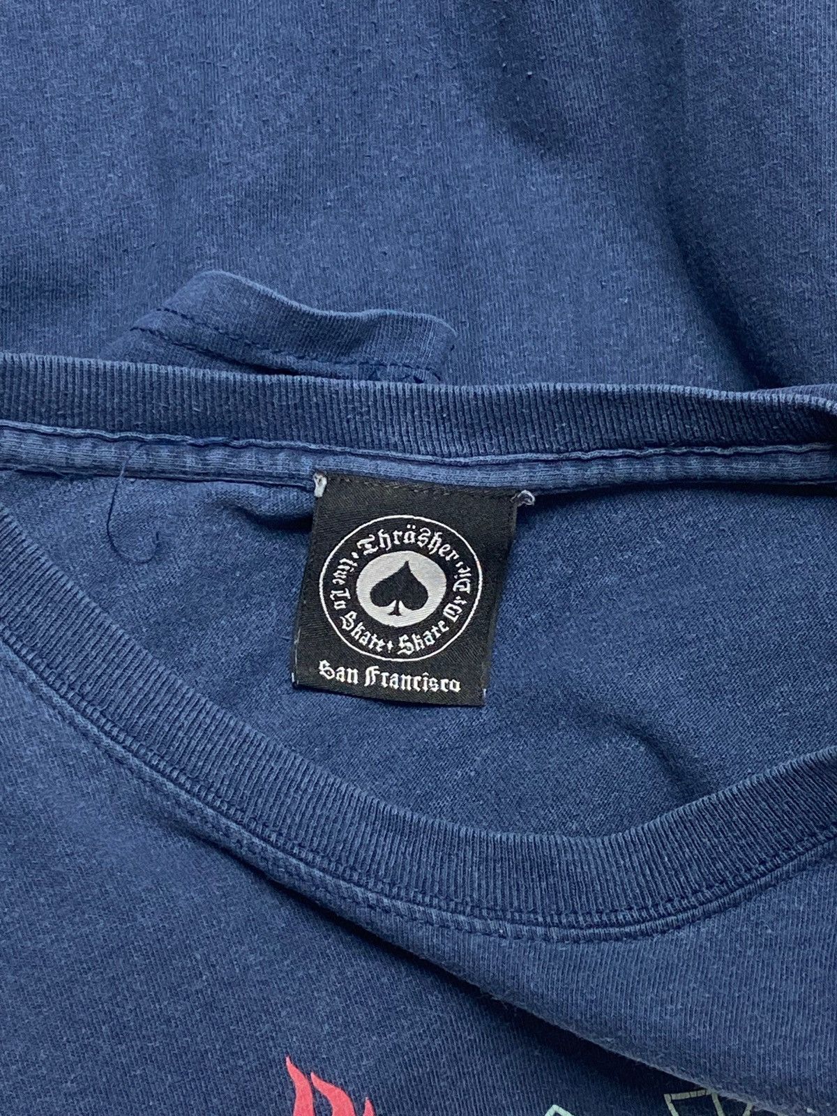 Thrasher Vintage THRASHER Liberty Statue Logo Navy Tee Shirt Size US M / EU 48-50 / 2 - 3 Thumbnail