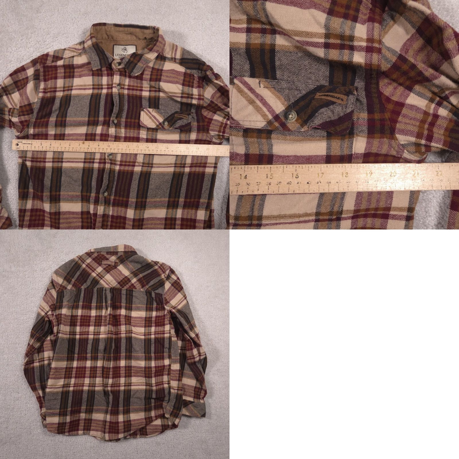 Vintage Legendary Whitetails Shirt Mens Large Plaid Flannel Button Long Sleeve Casual Size US L / EU 52-54 / 3 - 8 Thumbnail