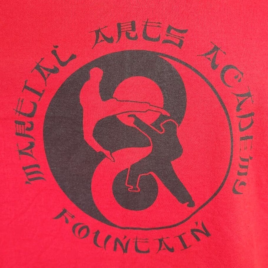 Fruit Of The Loom VINTAGE Fountain Martial Arts Academy T Shirt Mens XL Red 90s Yin Yang USA Size US XL / EU 56 / 4 - 3 Thumbnail
