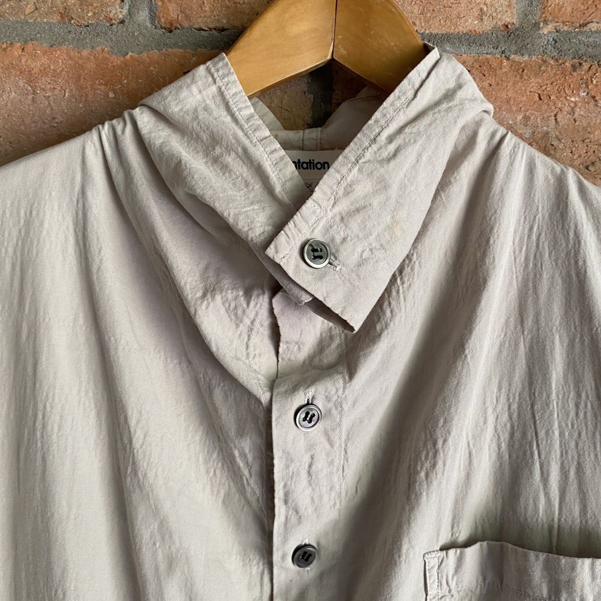 Issey Miyake Plantation Beige Button-Up Shirt with High Neck Size M / US 6-8 / IT 42-44 - 14 Thumbnail