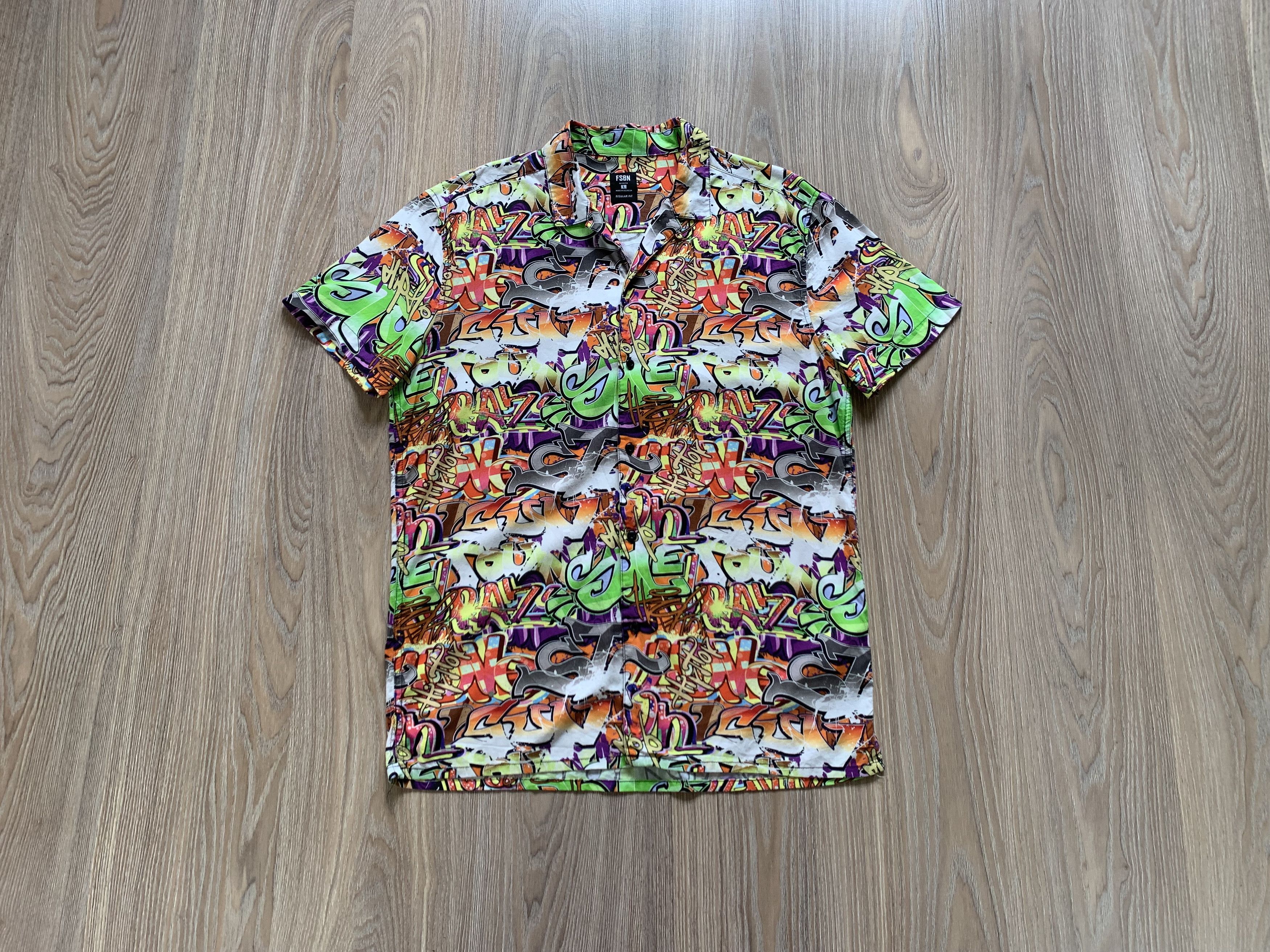 Other Fishbone Graffiti Printed Hawaiian Shirt Size US L / EU 52-54 / 3 - 1 Thumbnail