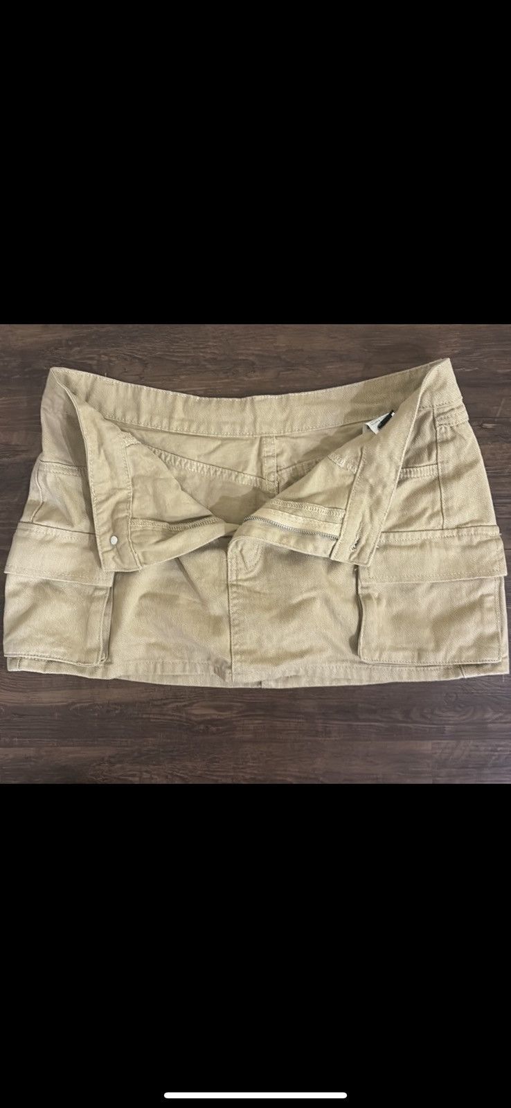 Shein Large Tan Cargo Mini Skirt Size 32" / US 10 / IT 46 - 2 Thumbnail