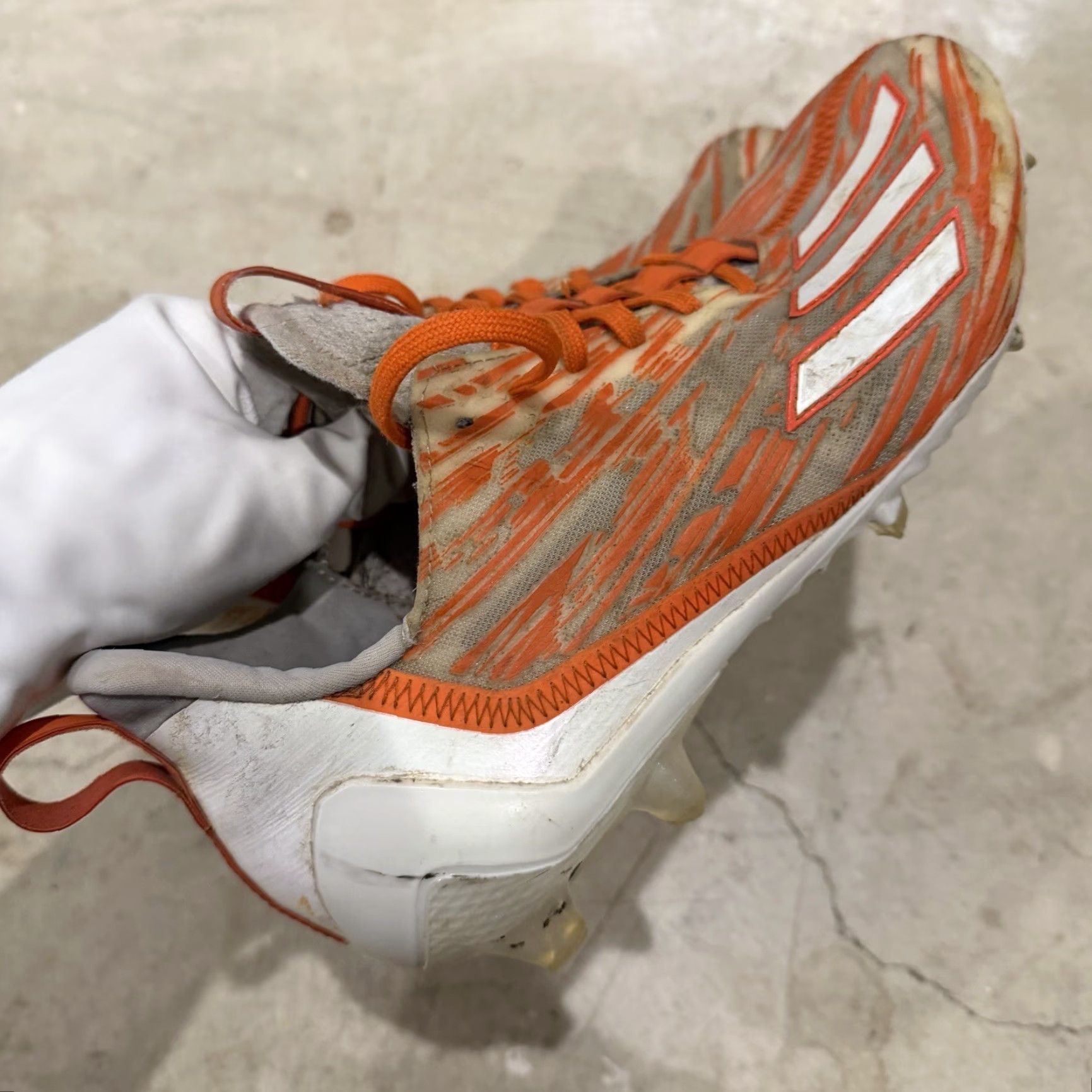 Adidas adidas Adizero Cleats White Team Orange GZ6913 Mens Size 11 Cleats Athletic Shoe Team Orange White Mens Size 11 Size US 11 / EU 44 - 4 Thumbnail