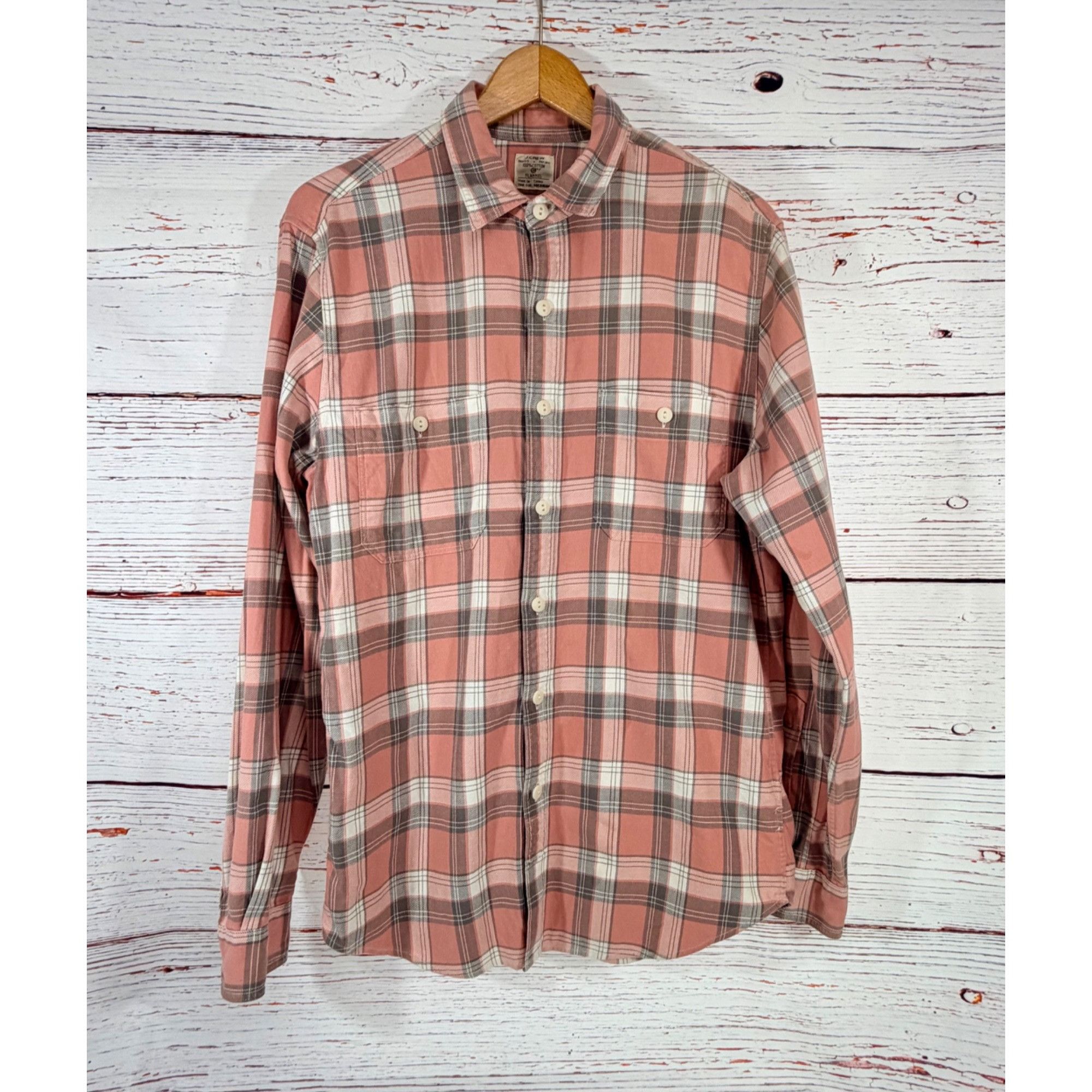 J.Crew J.Crew Pink Plaid Flannel Button-Up Shirt Medium 100% Cotton Size US M / EU 48-50 / 2 - 11 Thumbnail