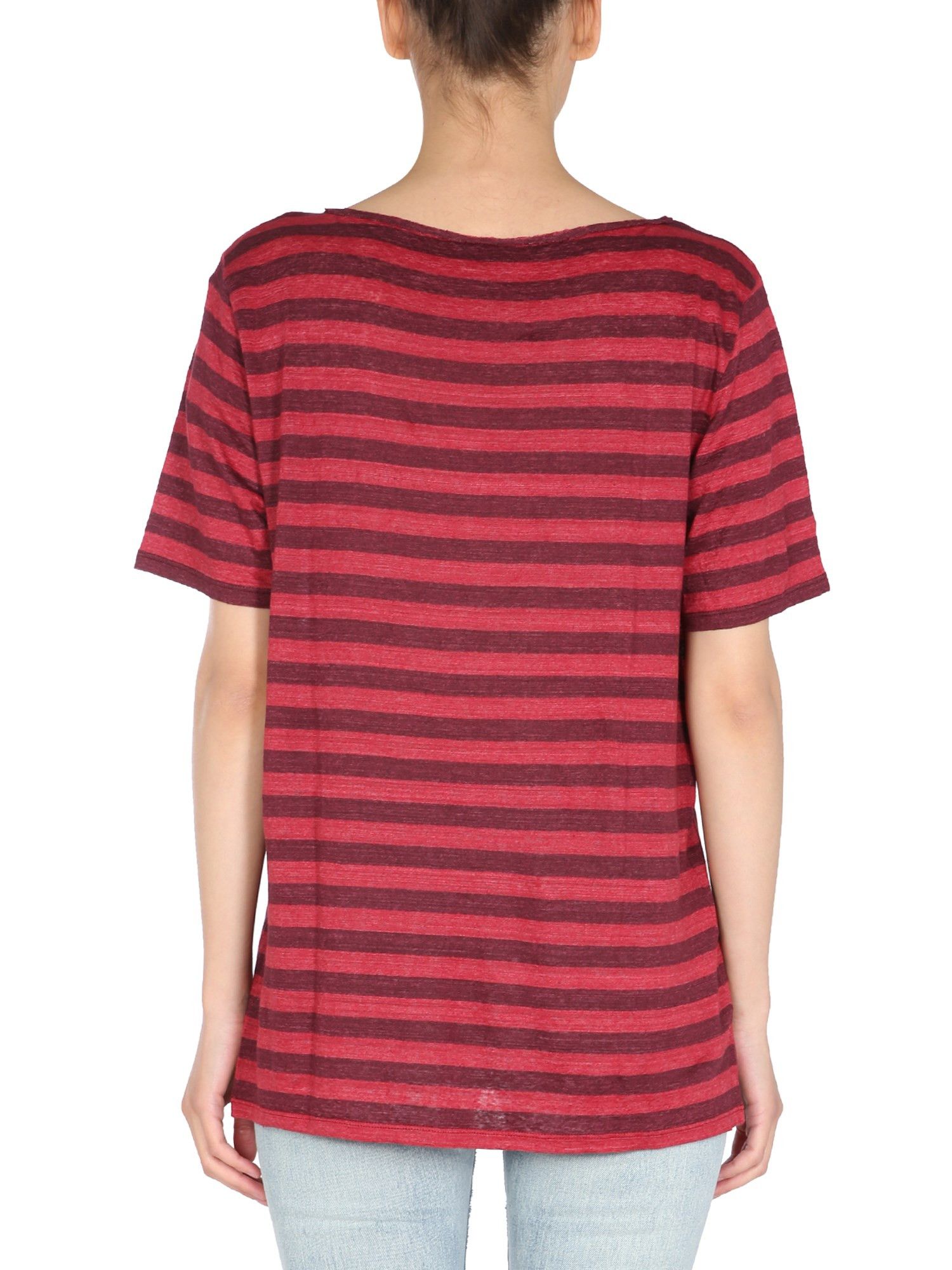 Saint Laurent Paris o1la1rc1a0425 649116 Dégradé-Striped Boyfriend T-Shirt Size M / US 6-8 / IT 42-44 - 3 Thumbnail
