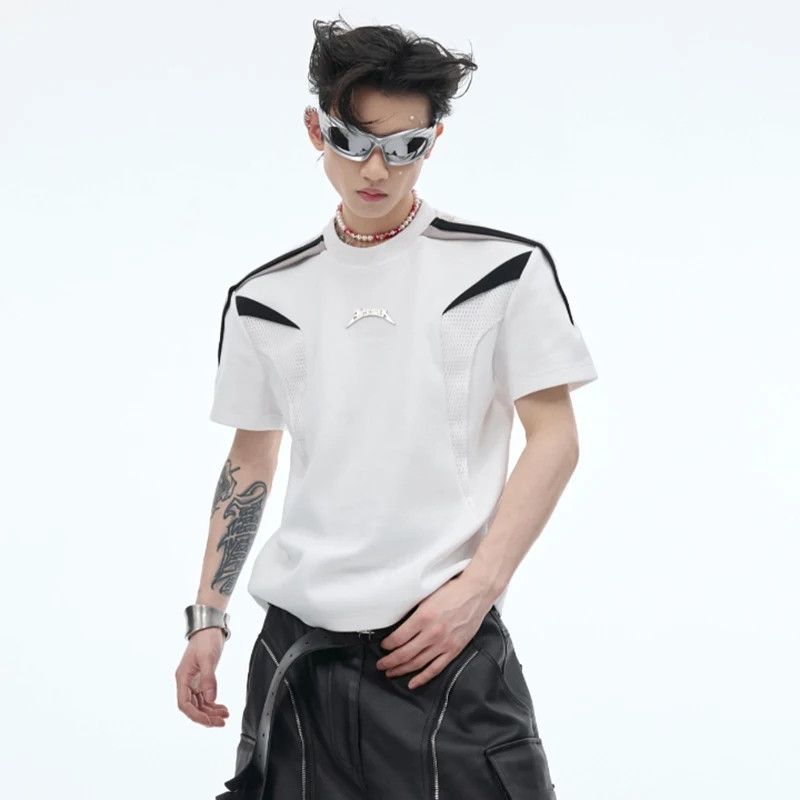 Japanese Brand Slim Fit Mesh Stripe Inner Tee Streetwear Size US L / EU 52-54 / 3 - 1 Thumbnail
